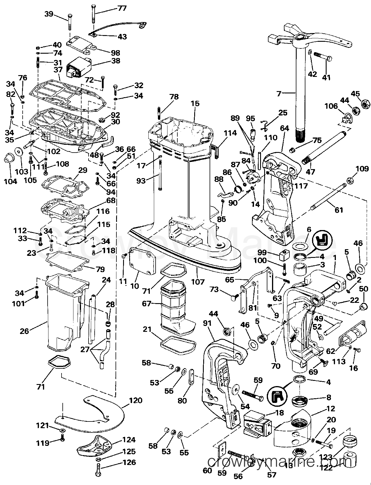 1990 Outboard 225 - J225TXESS - MIDSECTION