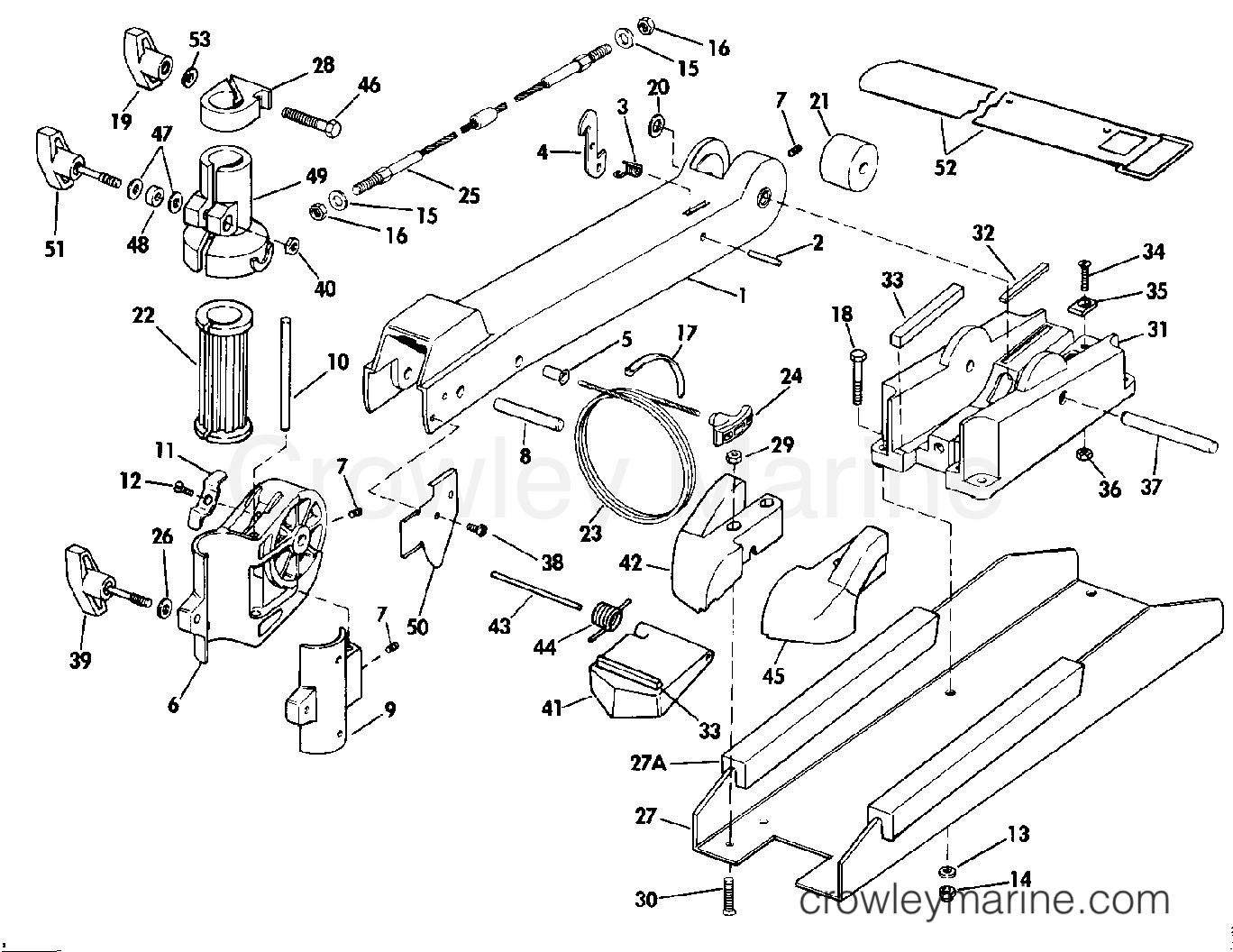 1990 Electric Motors 24 Volt - BF4K BOW ARM AND DECK BRACKET GROUP ("K" MODEL SUFFIX) section