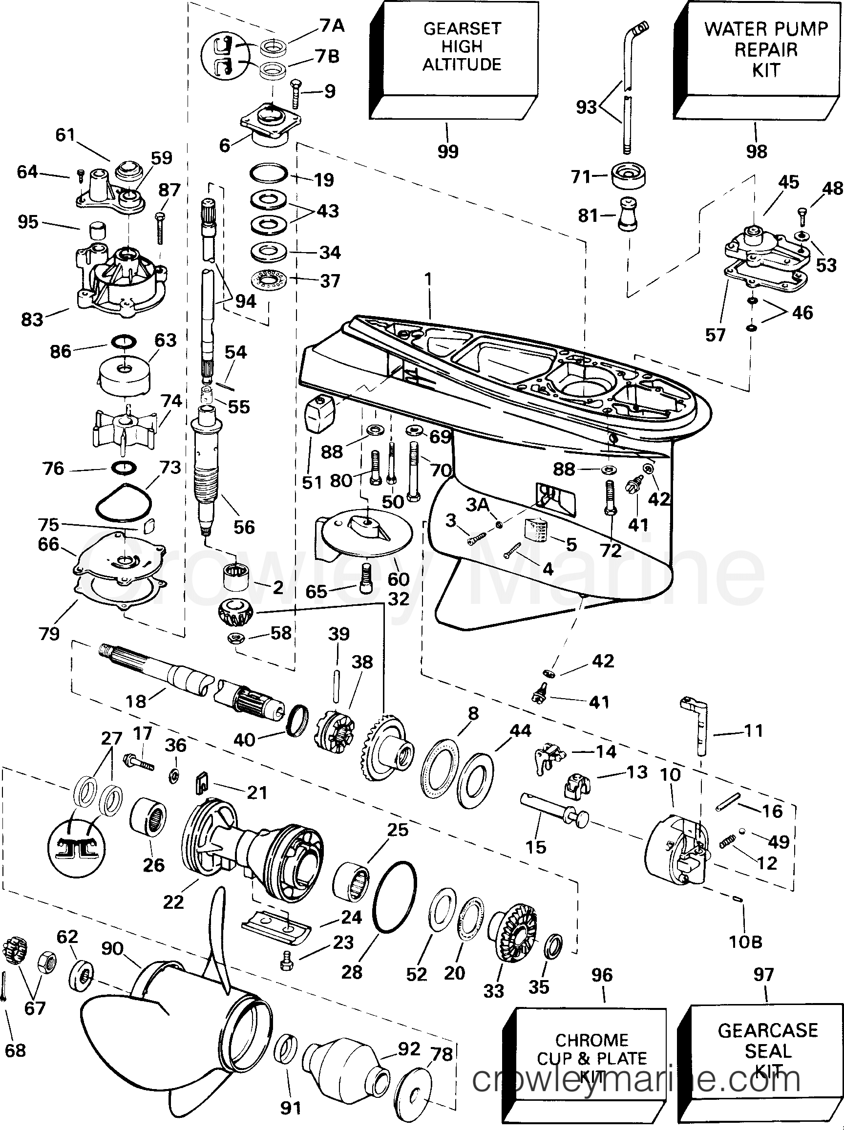 2000 Outboard 150 - E150WPLSSC - GEARCASE