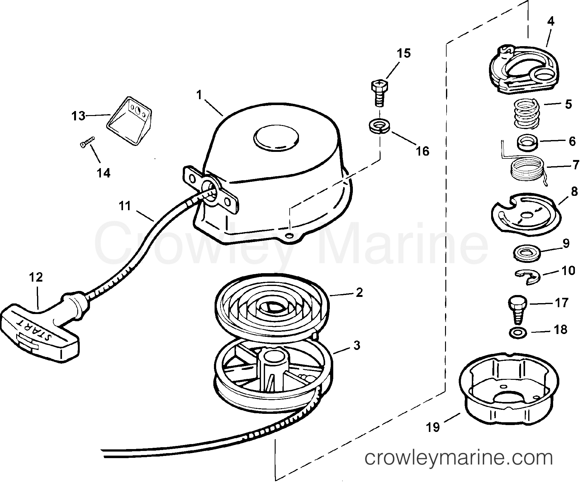 2005 Outboard 3.5 - J3RSOD - RECOIL STARTER