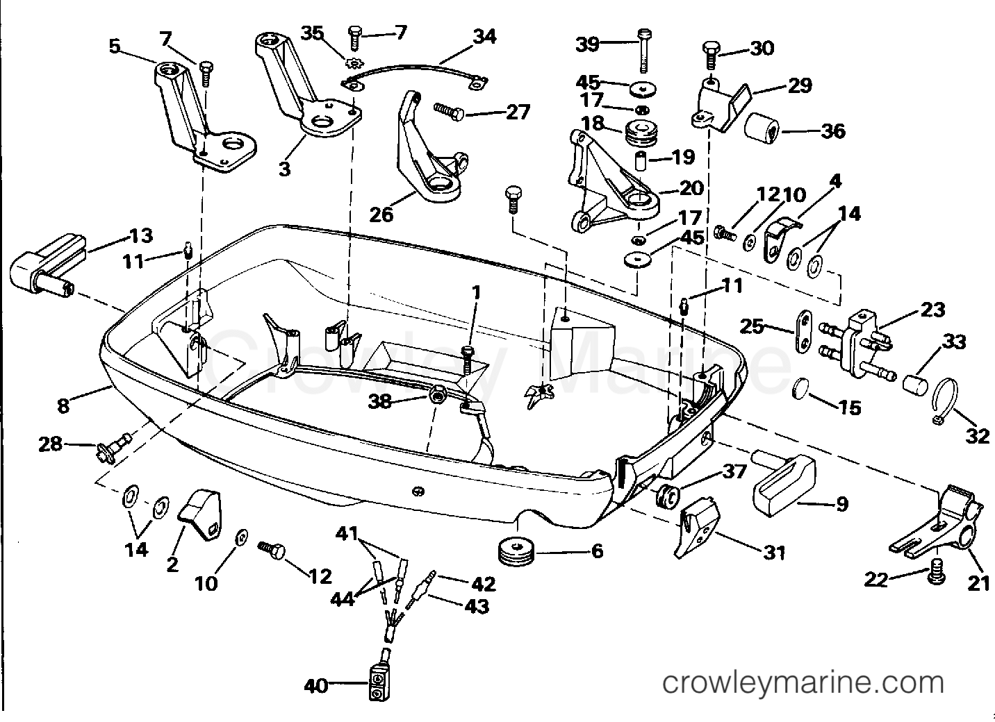 1992 Outboard 60 - J60TTLENE - LOWER ENGINE COVER