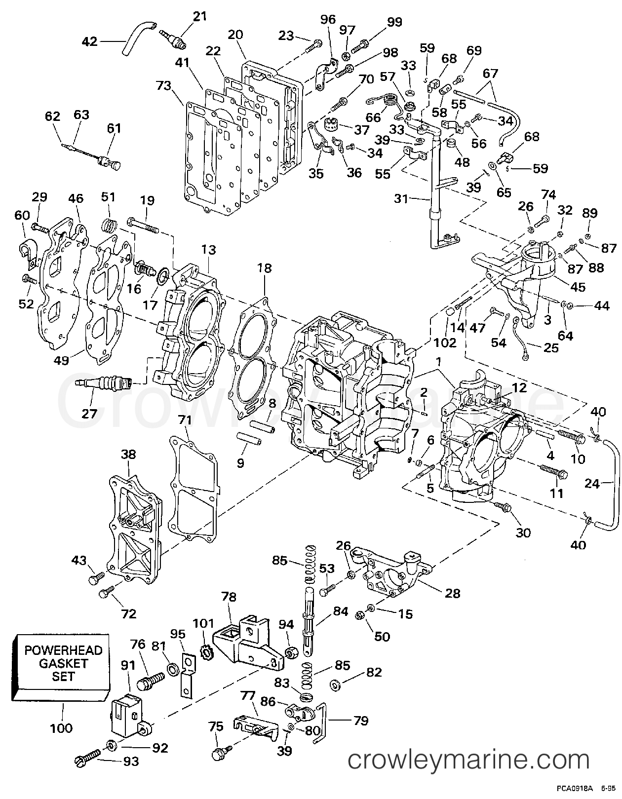 1997 Evinrude Outboards 25 - E25TEEUM CYLINDER & CRANKCASE section