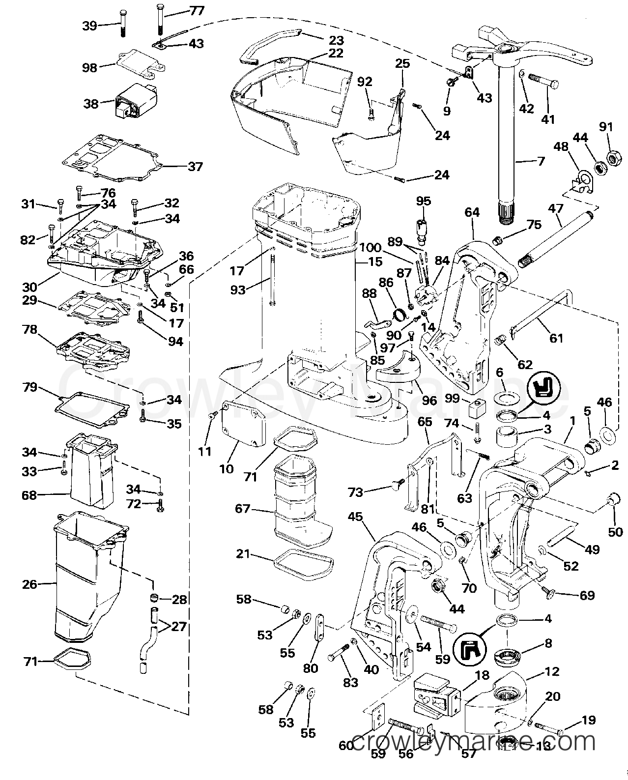 1986 Outboard 155 - J155WTLCDR - MIDSECTION