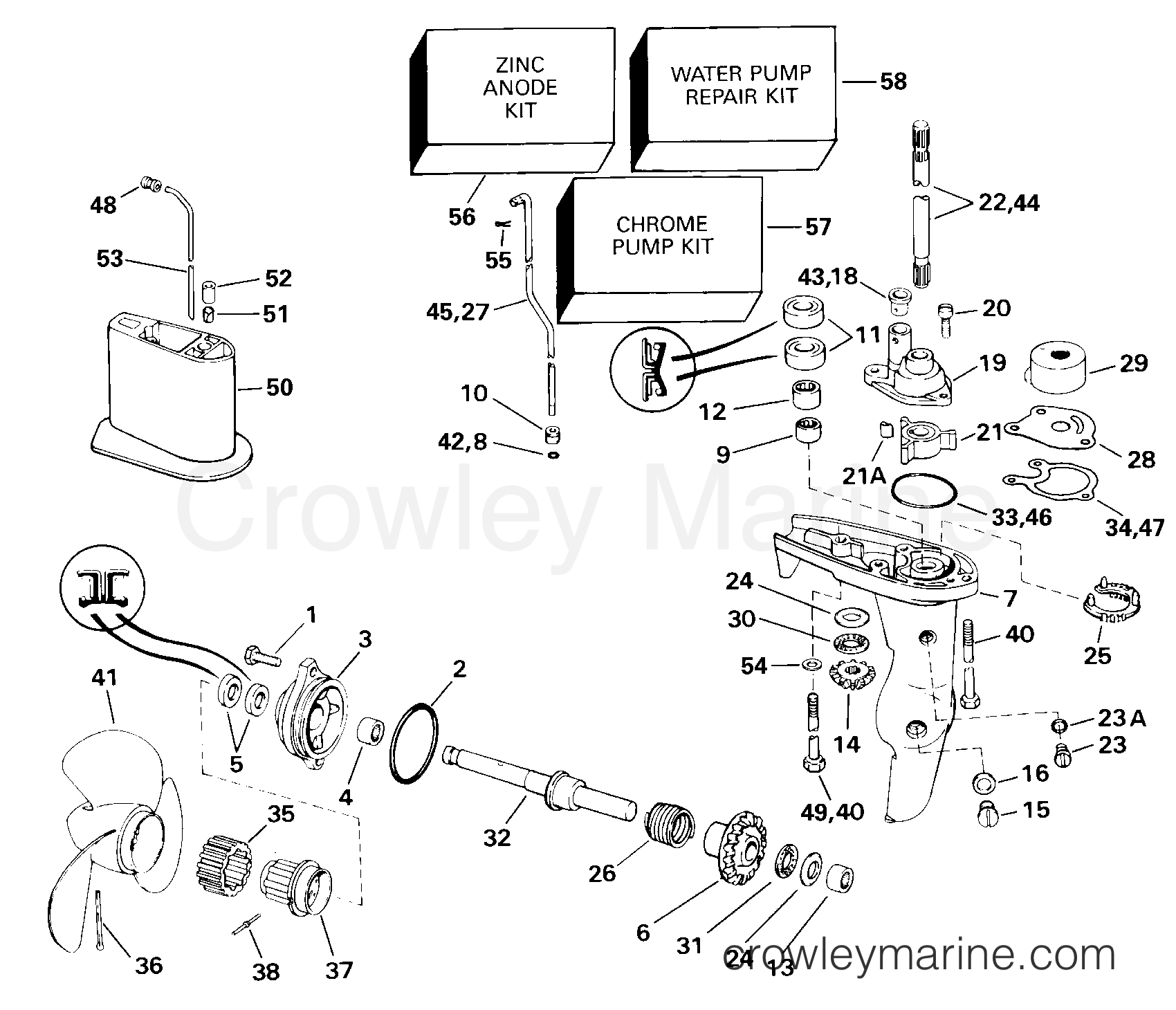 2000 Outboard 4 - J4RSSM - GEARCASE