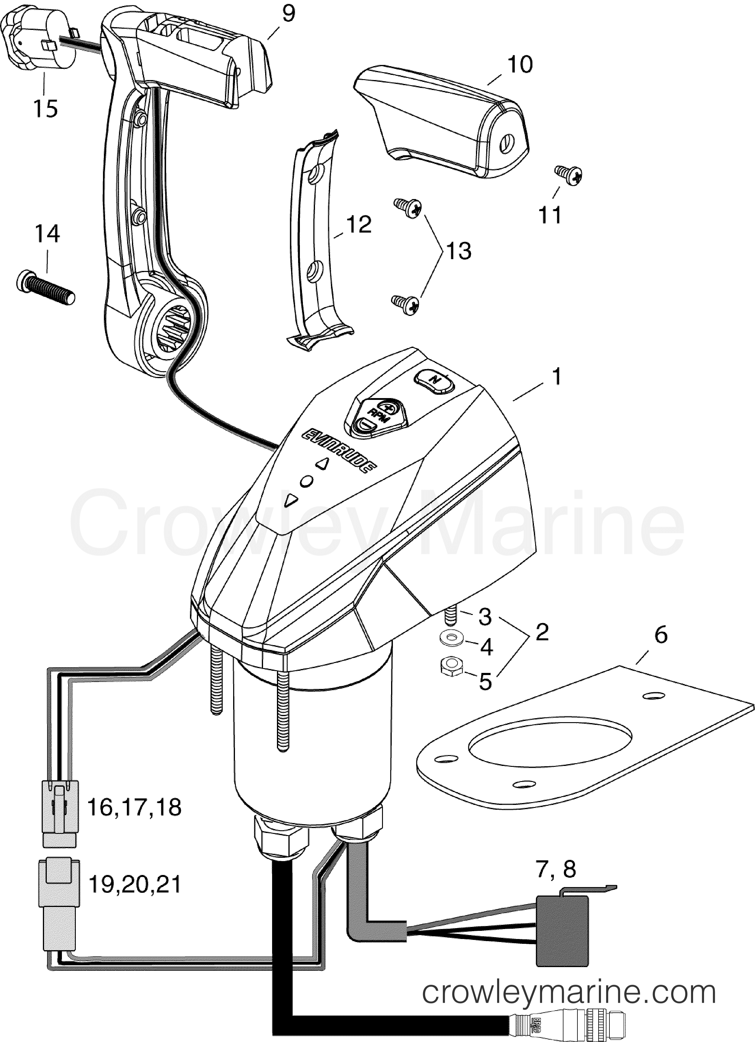 2005-2010 Rigging Accessories - Remote Controls - SINGLE LEVER BINNACLE - ICON