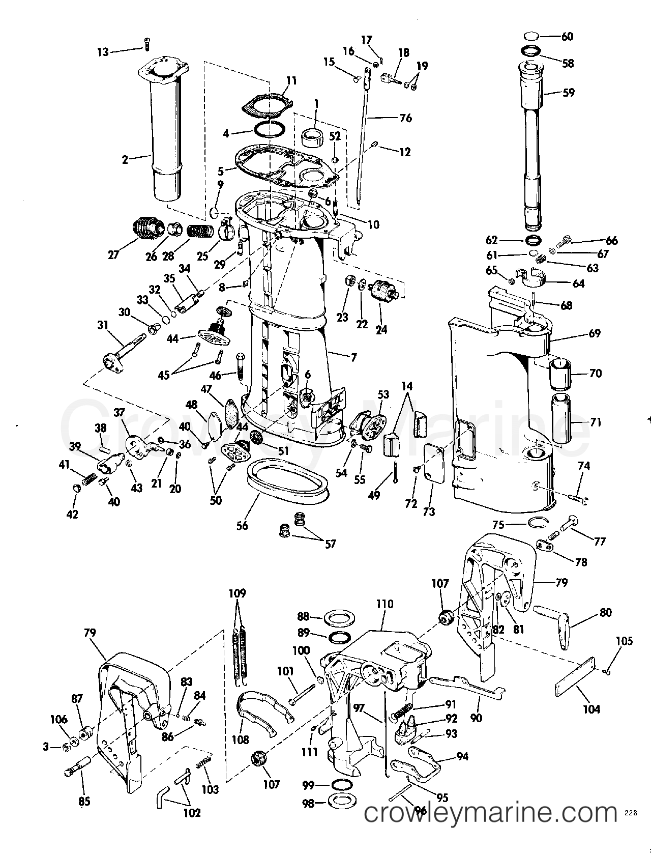1968 Outboard 40 - 40802A - LOWER UNIT GROP