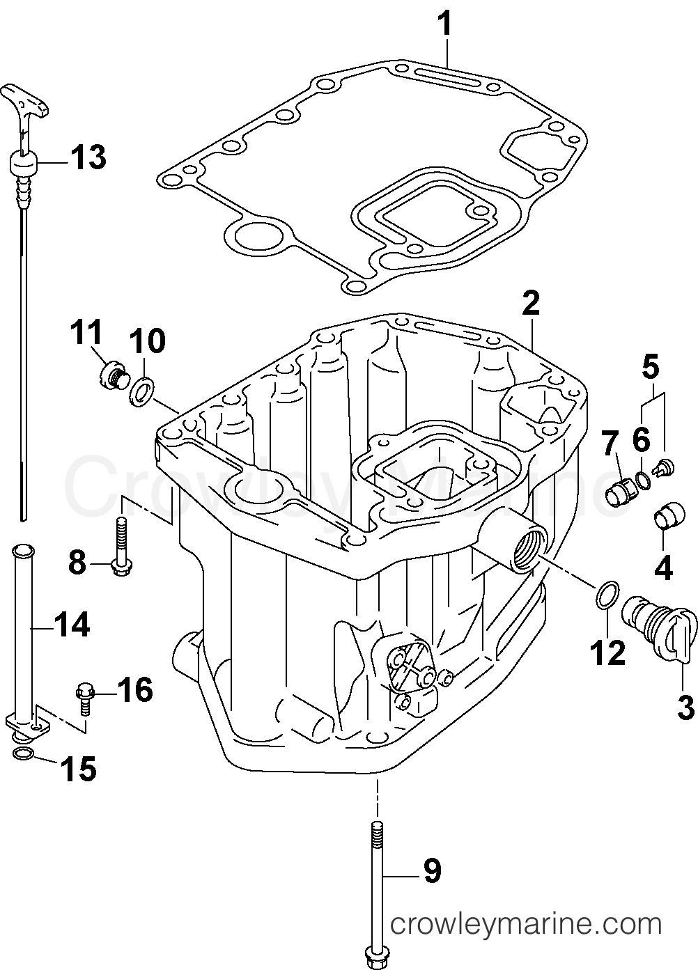 2005 Outboard 90 - J90PL4SOR, - OIL PAN