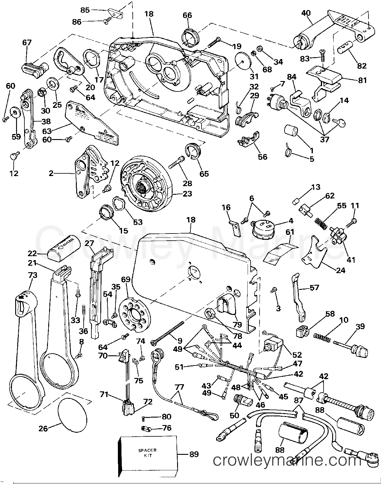 1984 Outboard 100 - J100WMLCRS - REMOTE CONTROL