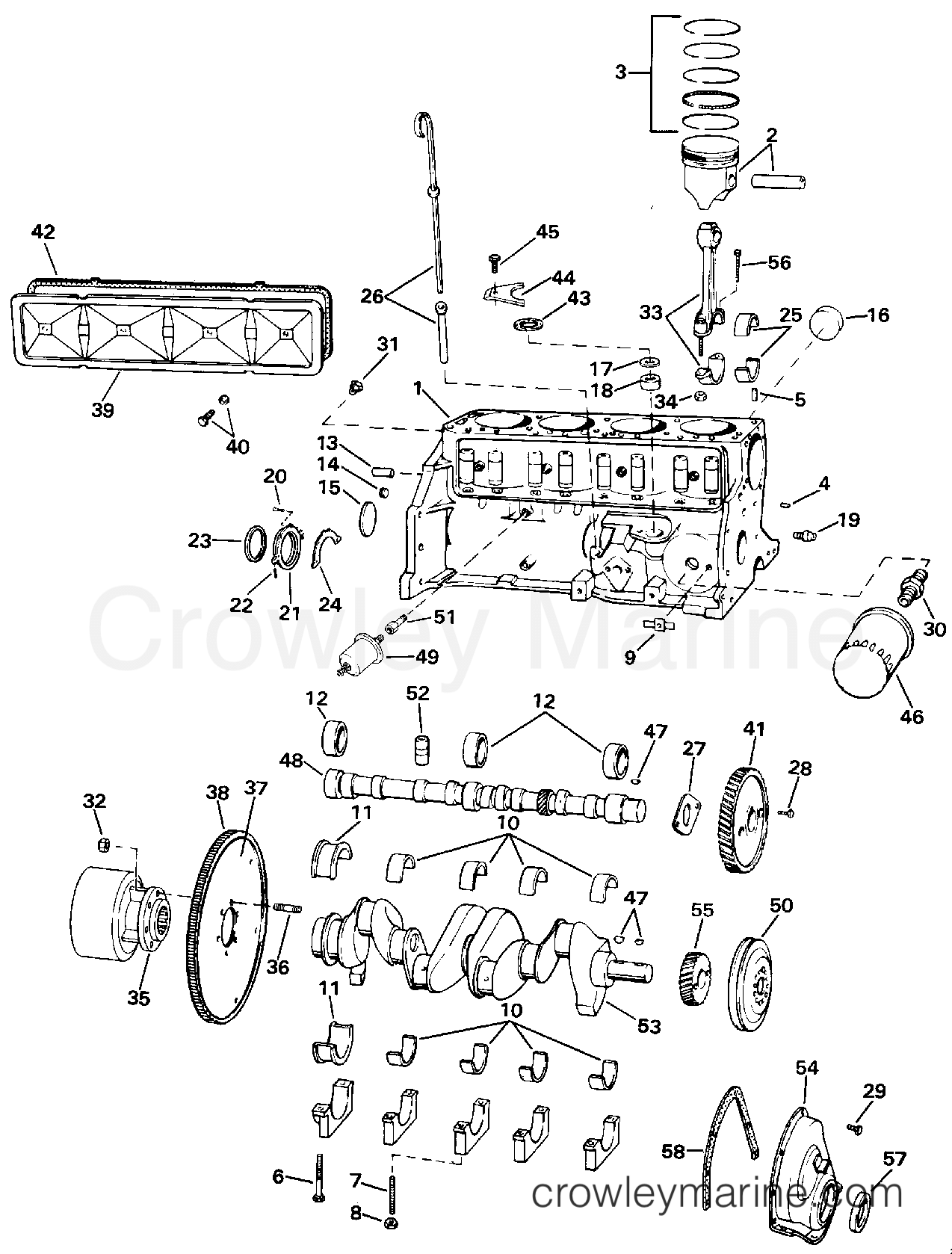 1993 Stern Drive 3 - 302CPRJVB - CRANKCASE