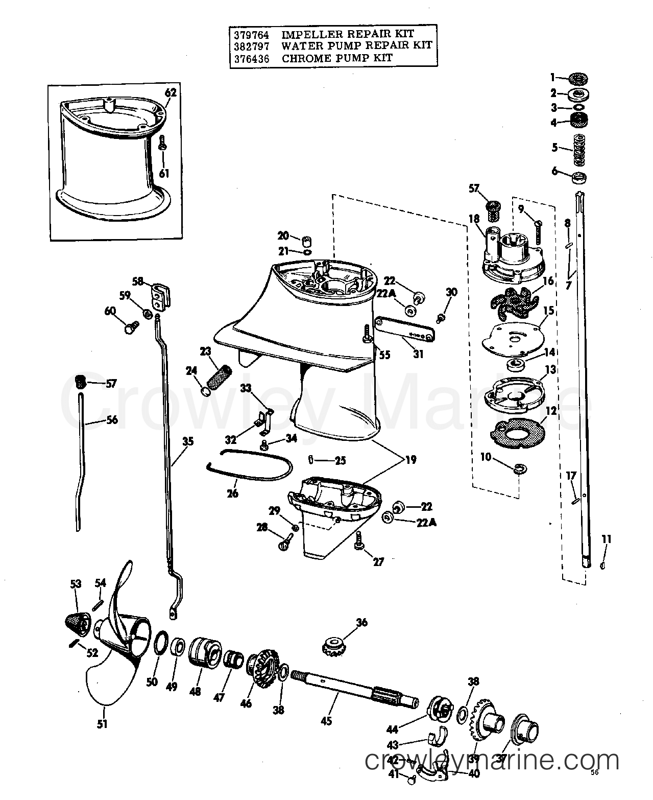1969 Outboard 6 - 6903M - GEARCASE GROUP