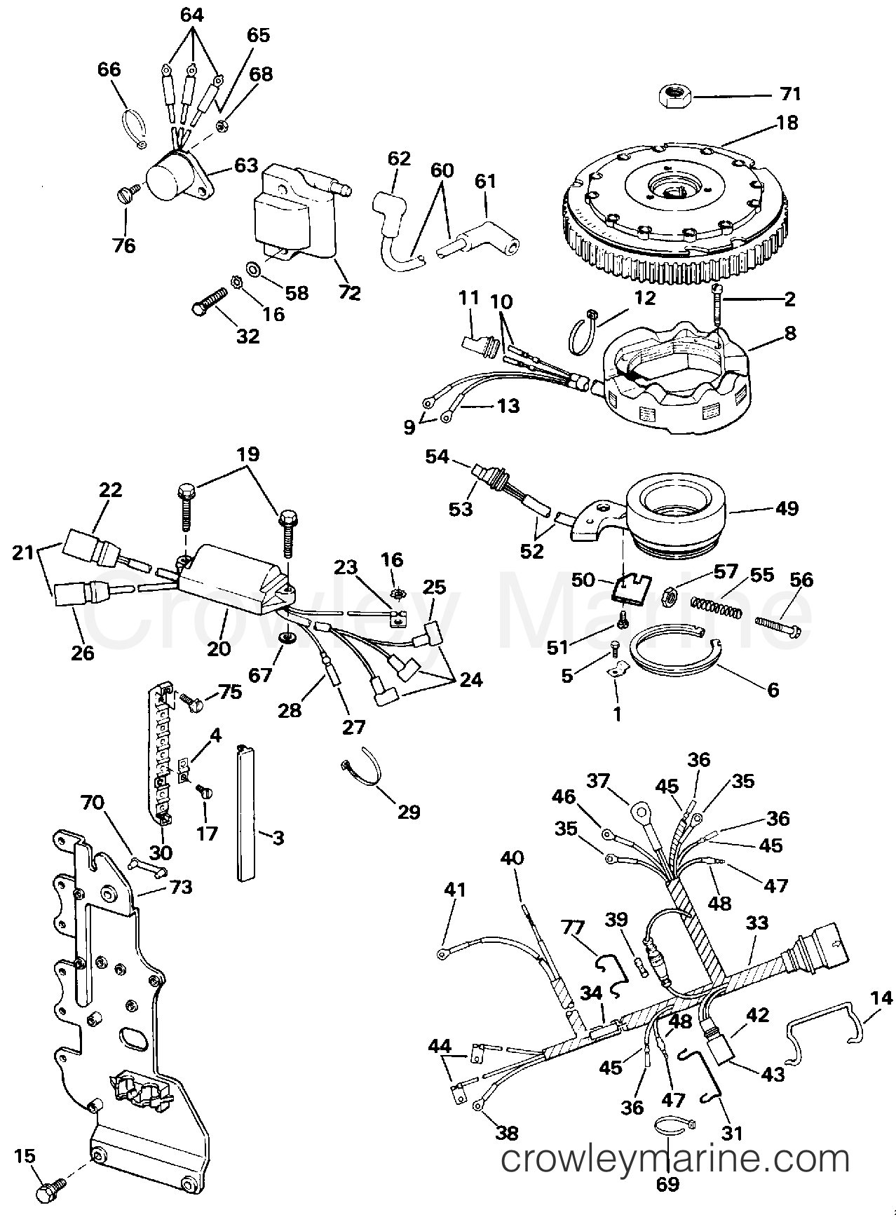IGNITION SYSTEM 1991 Johnson Outboards 60 J60TLEIB Crowley Marine