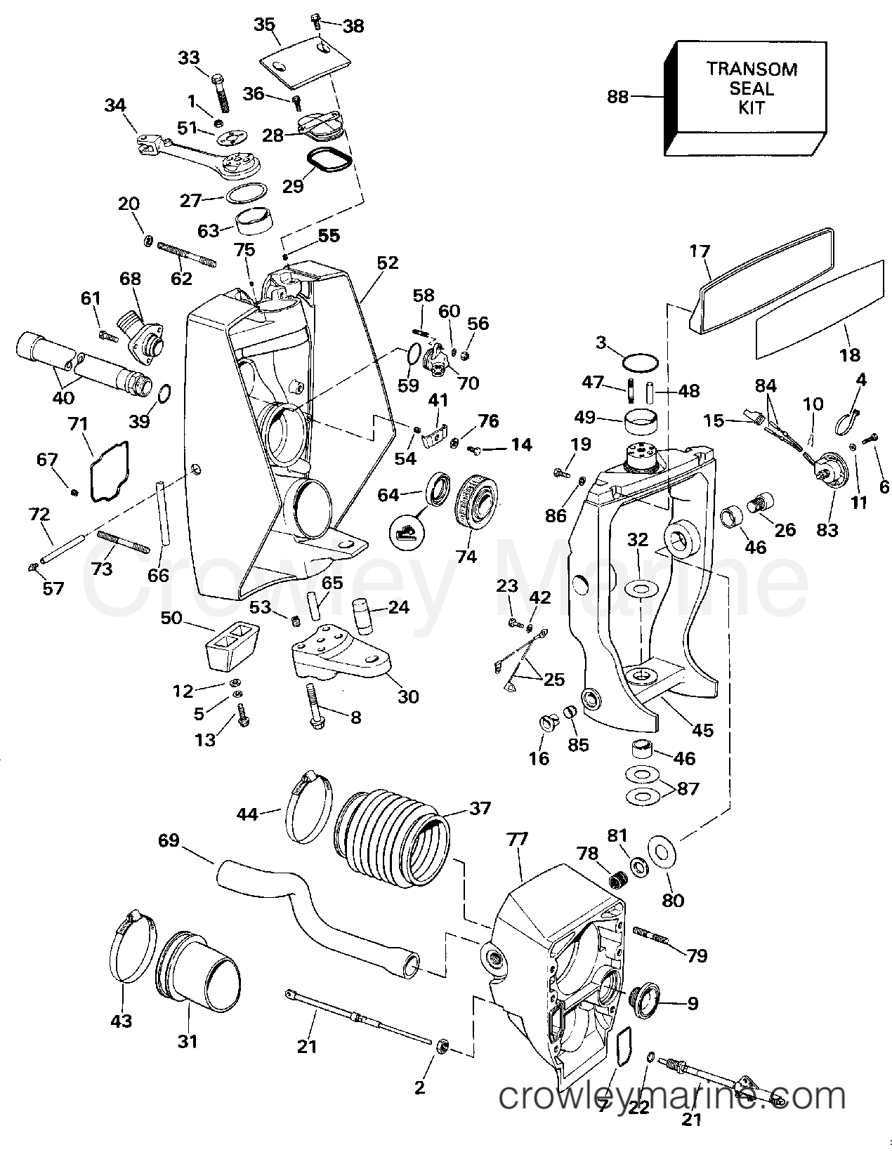 1993 Stern Drive 5.8 - 58FAPPJVB - TRANSOM MOUNT