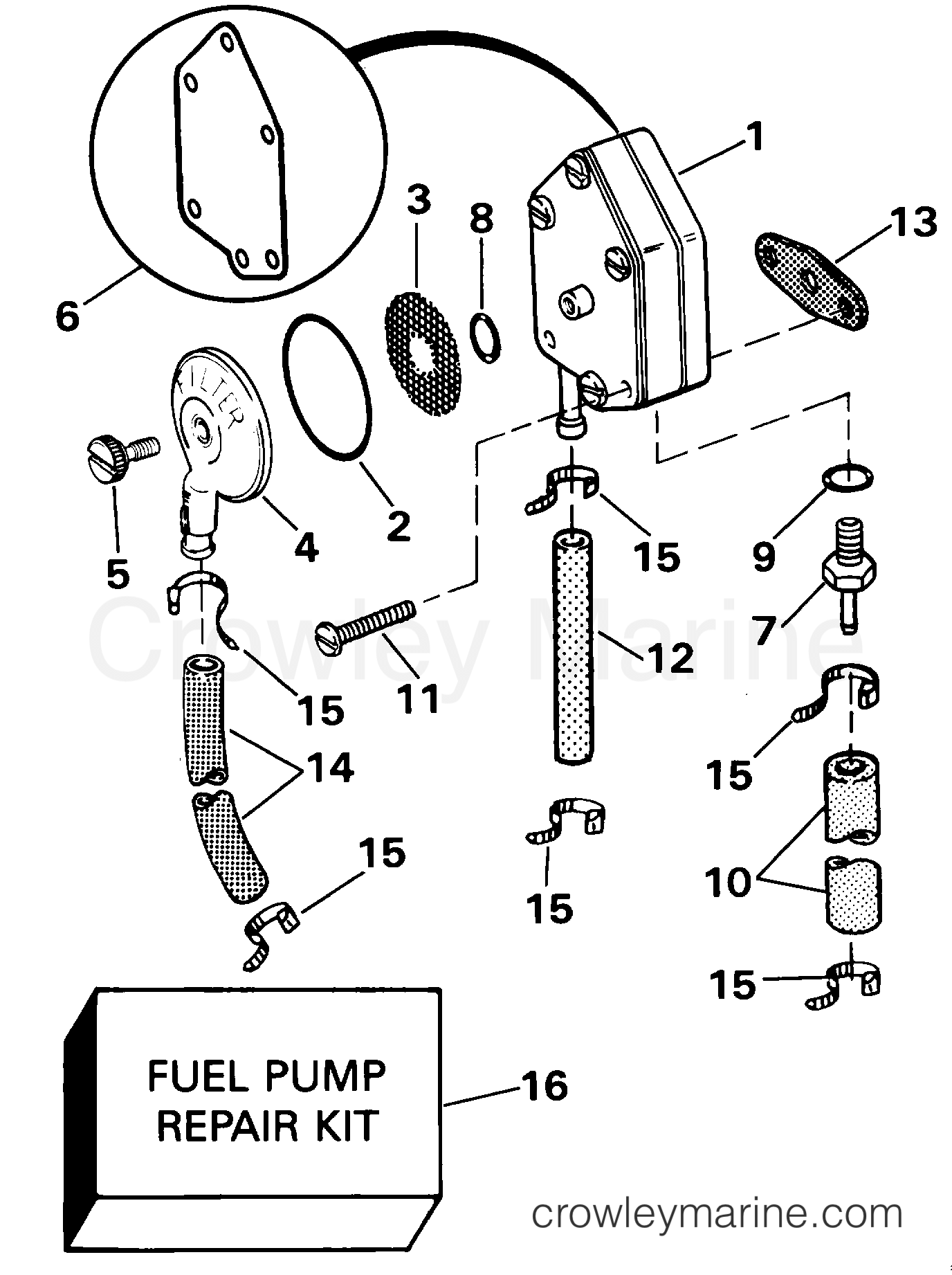 2001 Outboard 25 - J25EVSIC - FUEL PUMP