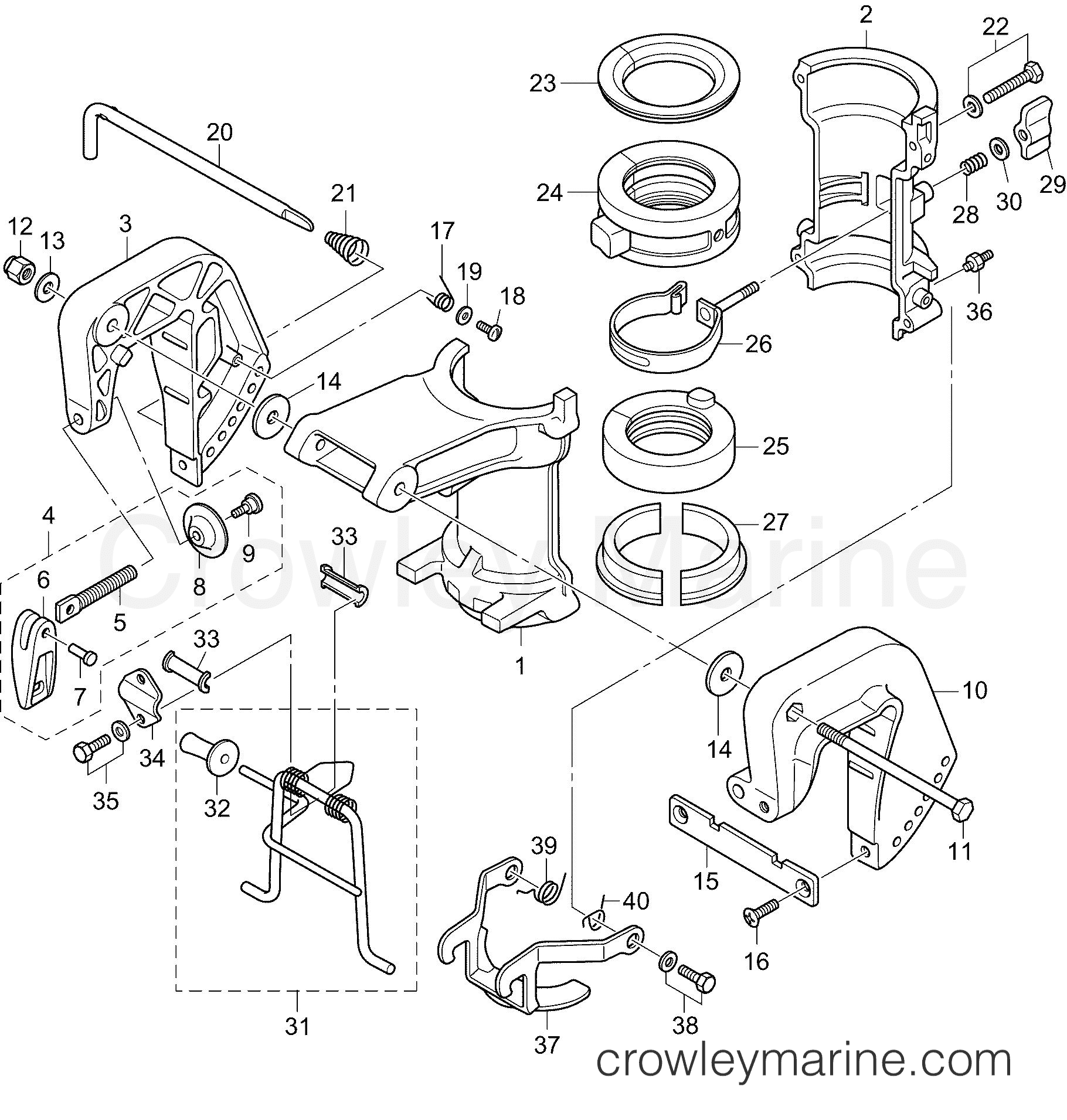 AA Outboard 6 PORTABLE - E6RL4AAA - STERN & SWIVEL BRACKET