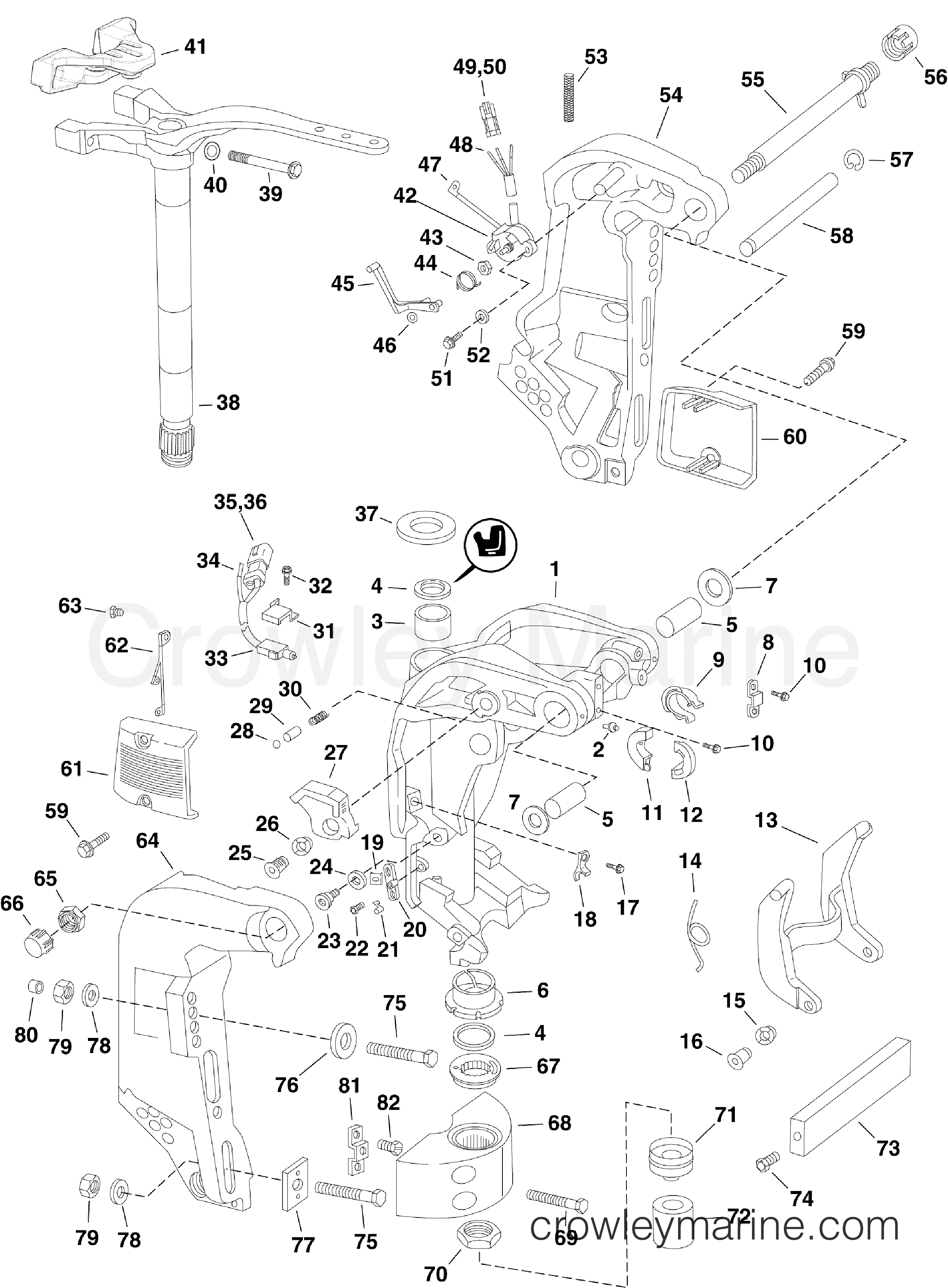 2006 Outboard 200 - E200DHLSDF - SWIVEL BRACKET