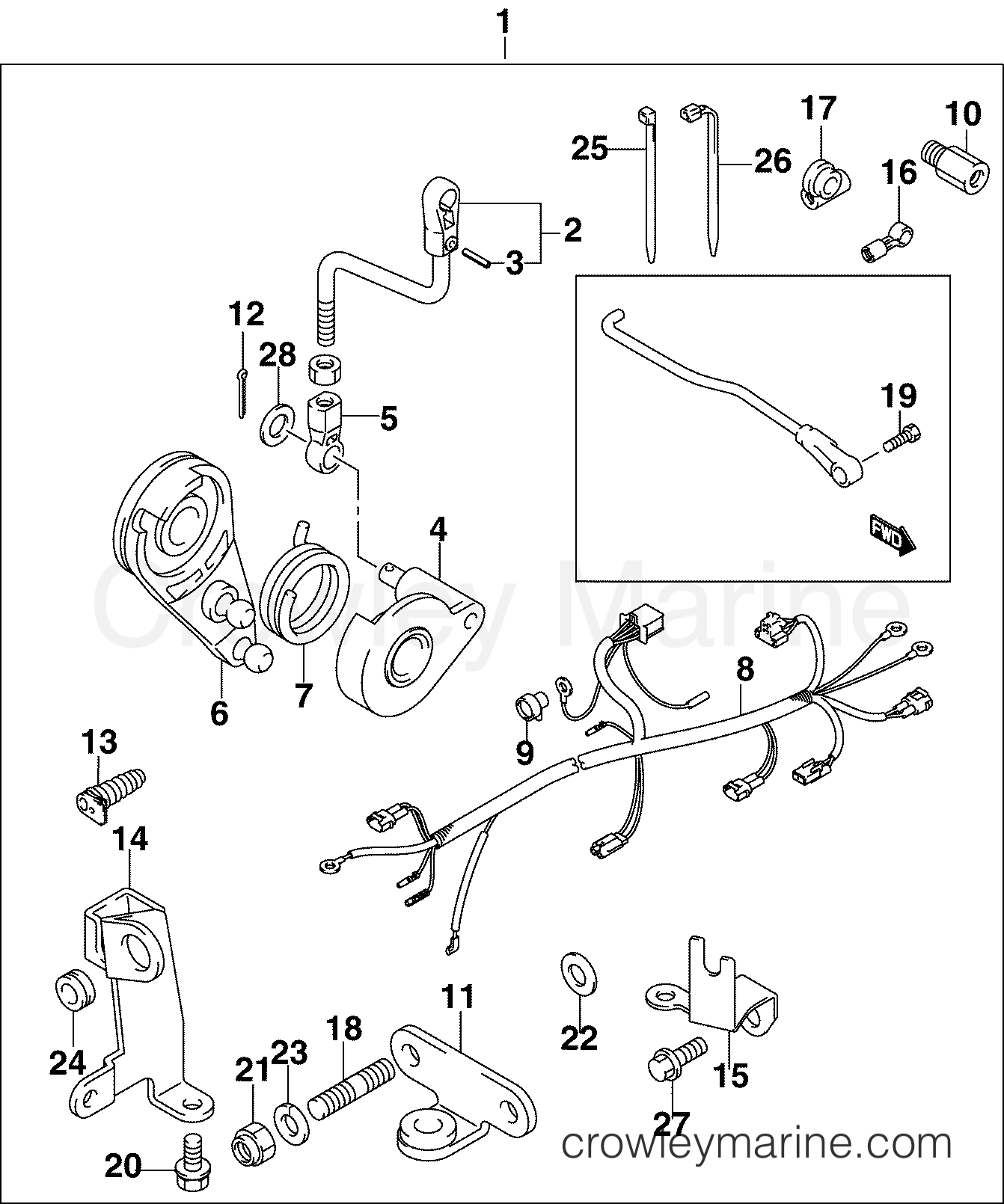 2005 Outboard 15 - J15EL4SOS - REMOTE CONTROL CONVERSION KIT (ACCESSORY)