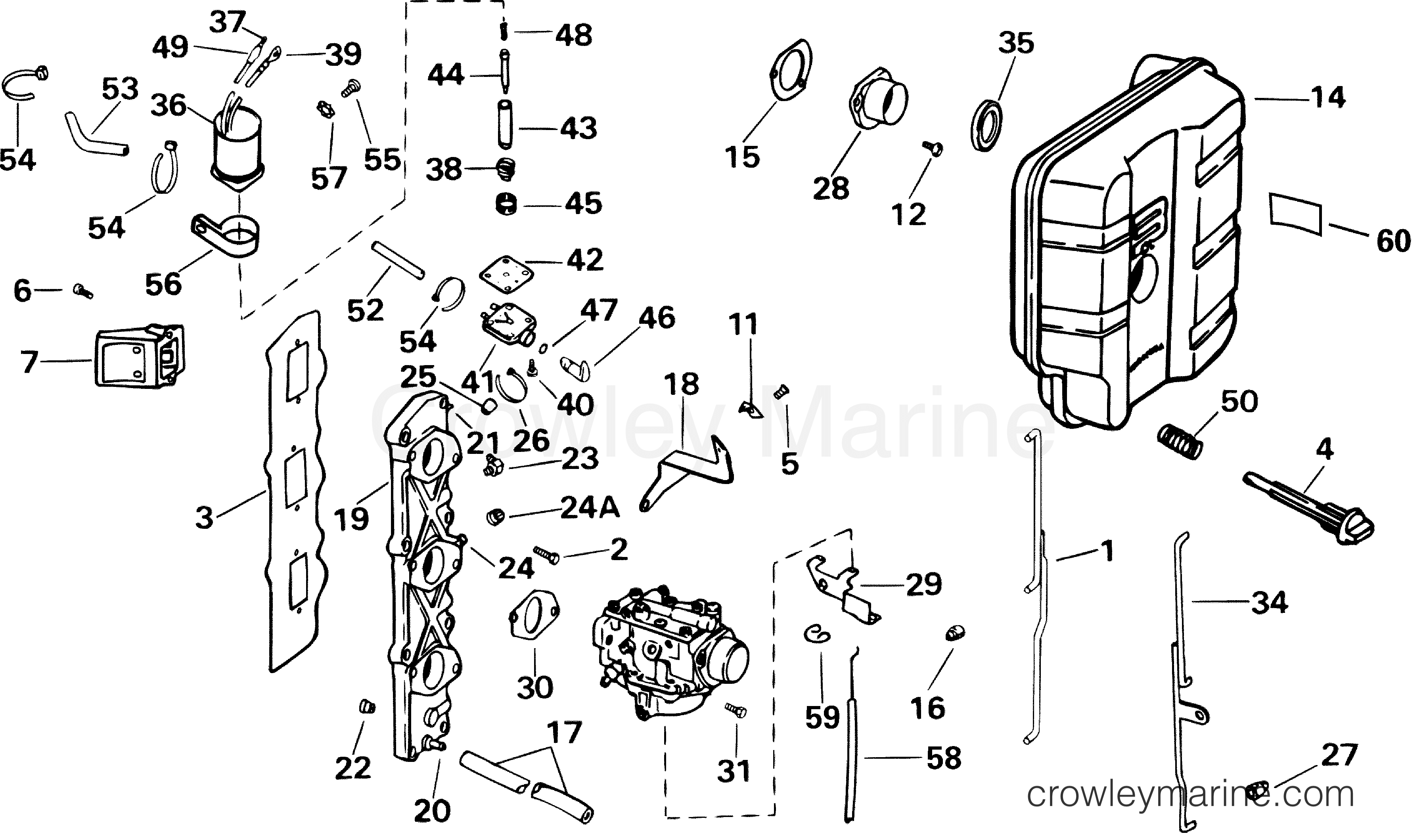 2001 Outboard 35 - J35PL3SIE - INTAKE MANIFOLD