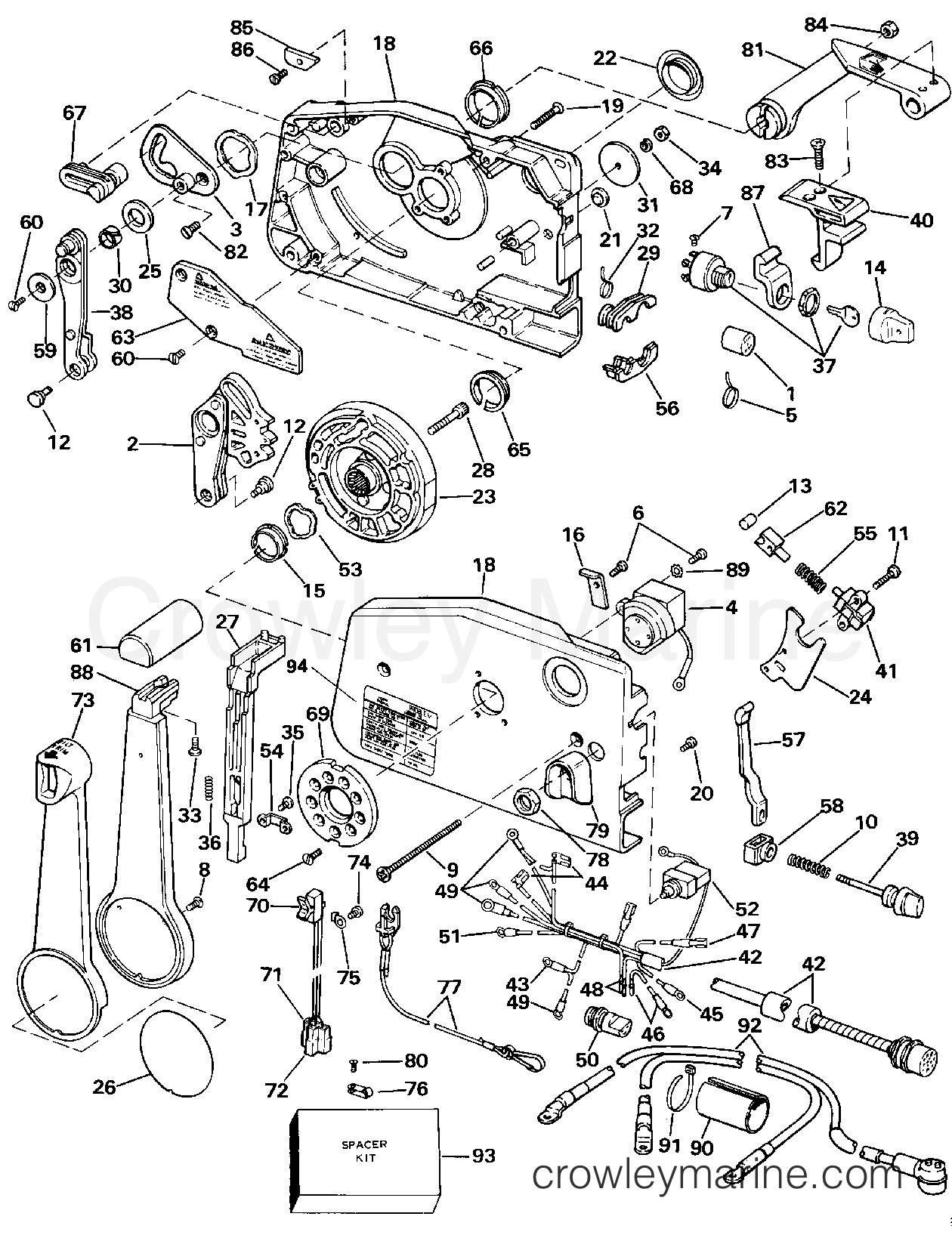 1989 Outboard 150 - J150TXCEM - REMOTE CONTROL