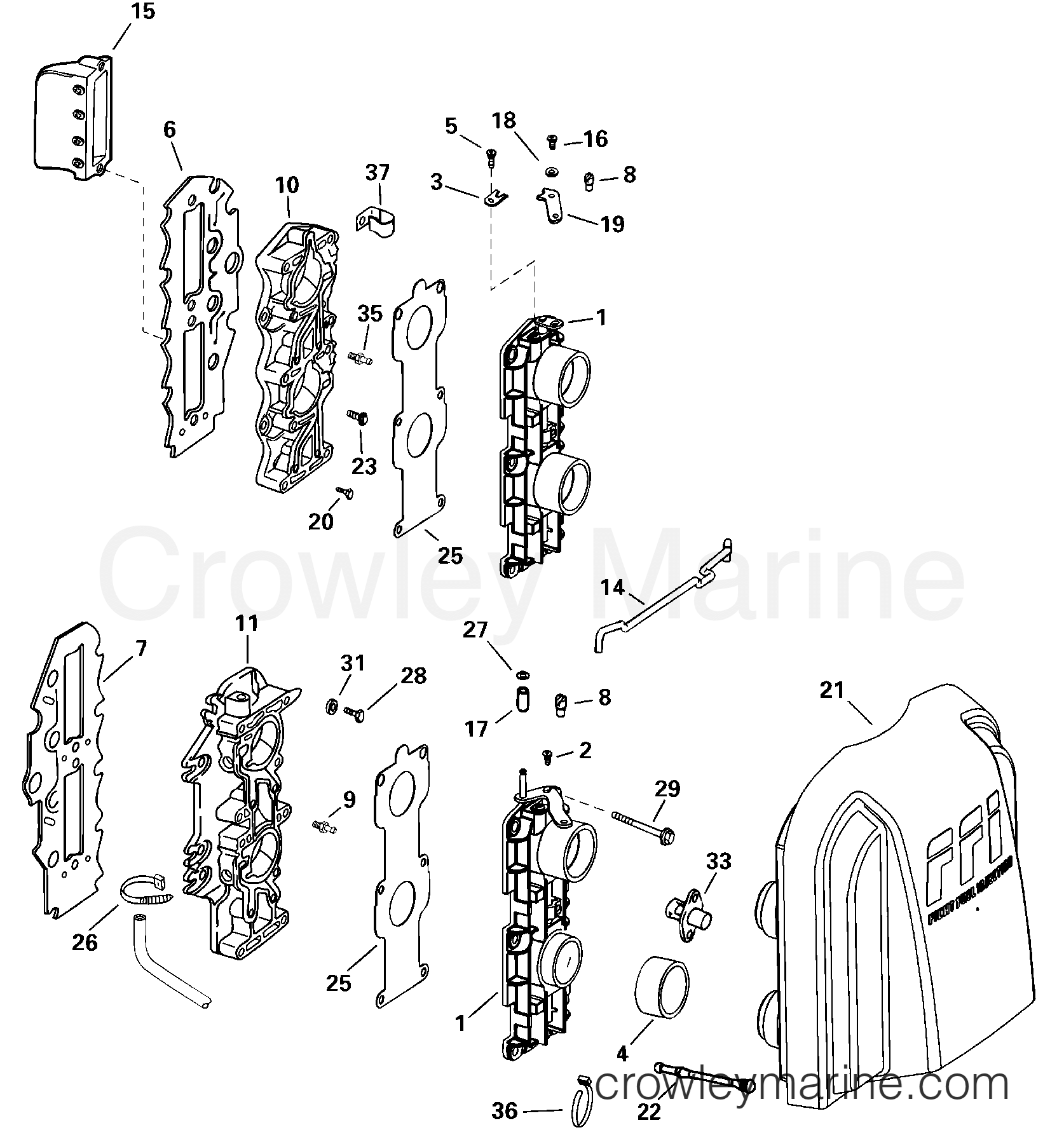 2000 Outboard 75 - E75FPLSSH - INTAKE MANIFOLD