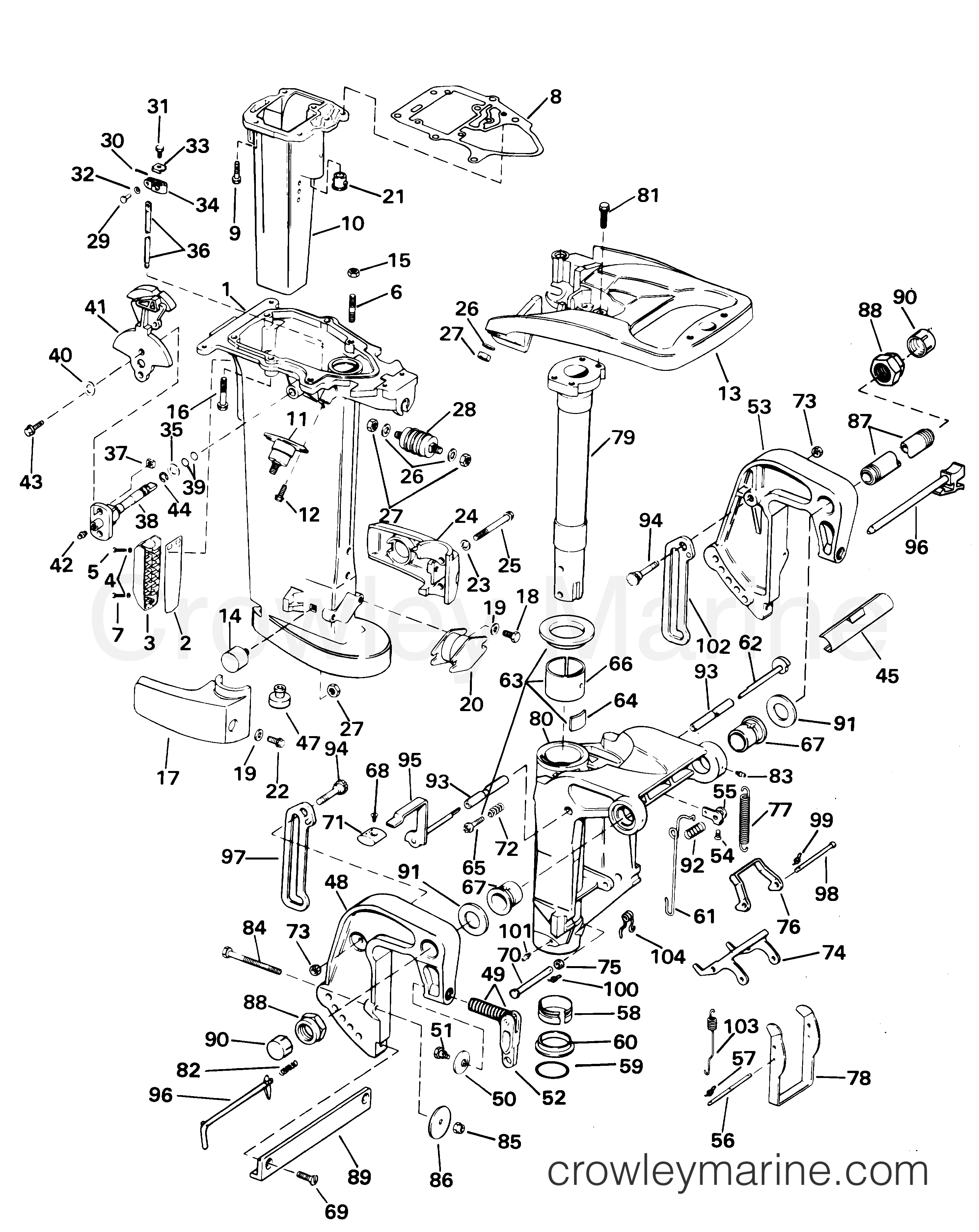 2001 Outboard 25 - E25WRLSIR - MIDSECTION