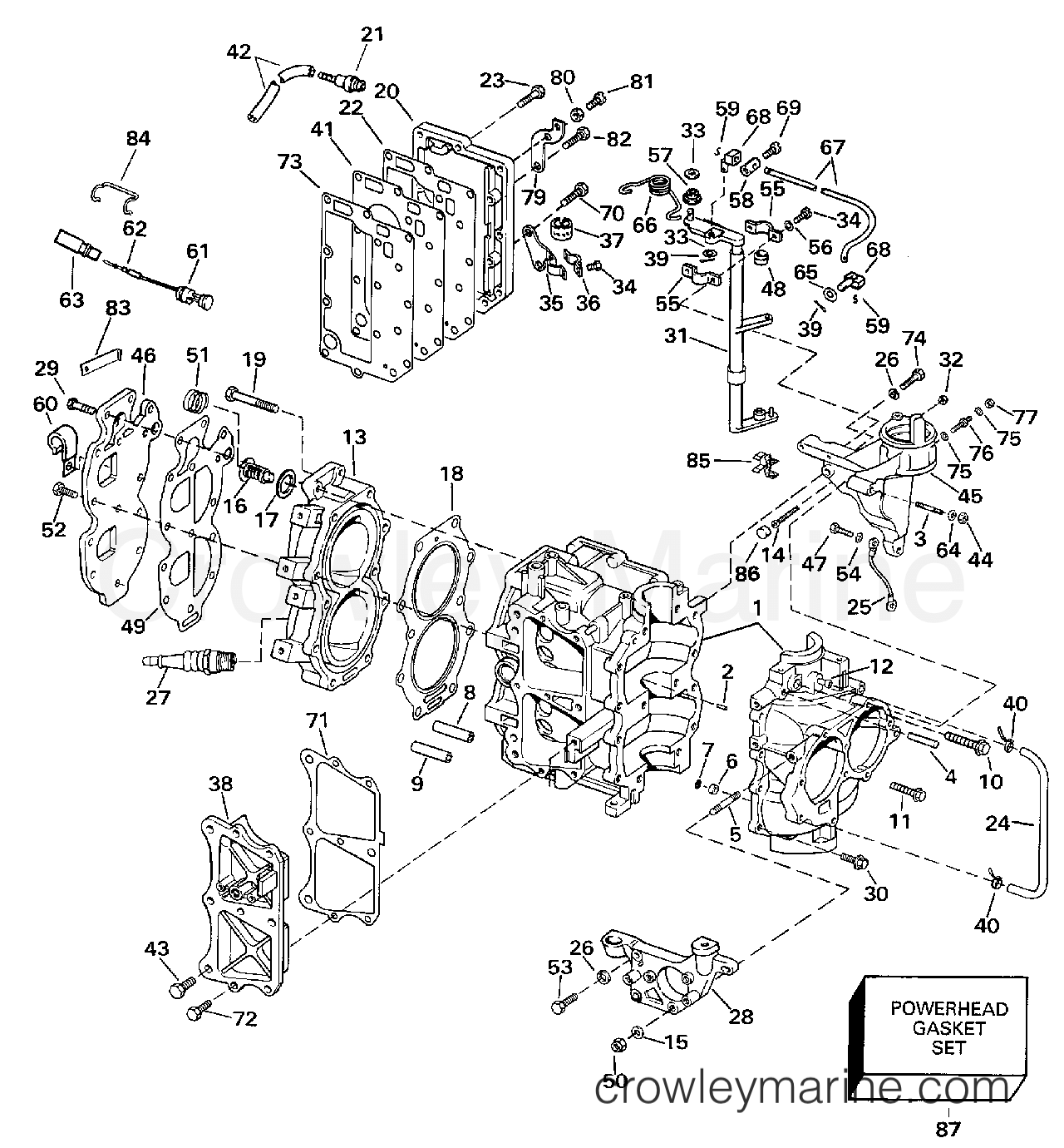 1998 Evinrude Outboards 20 - BE20SEECB CYLINDER & CRANKCASE section