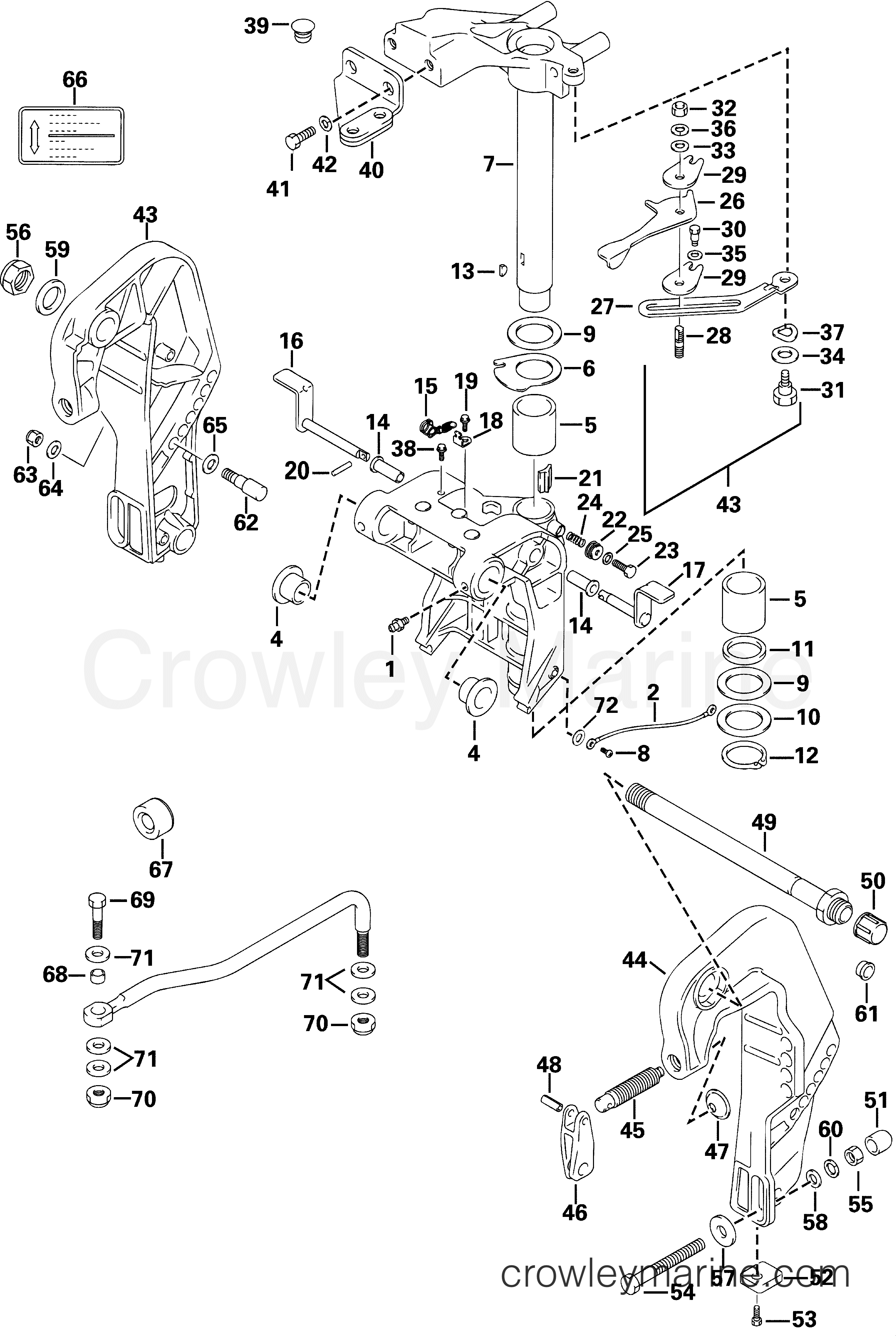 2001 Outboard 30 - E30RL4SIC - STERN & SWIVEL BRACKET