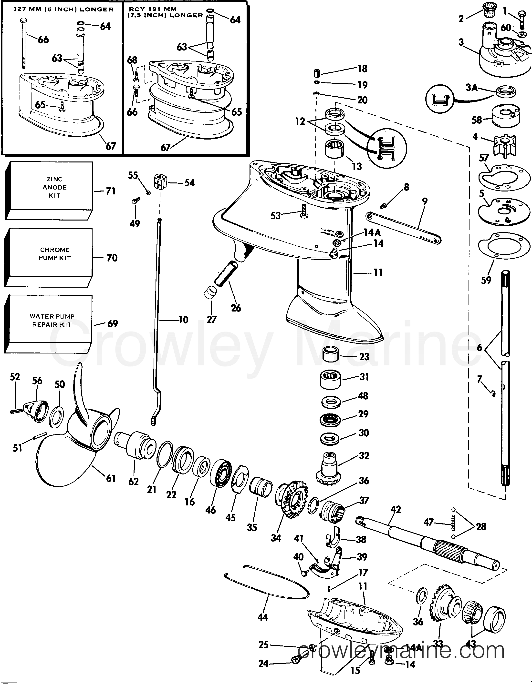1985 Outboard 40 - J40RWCOM - GEARCASE