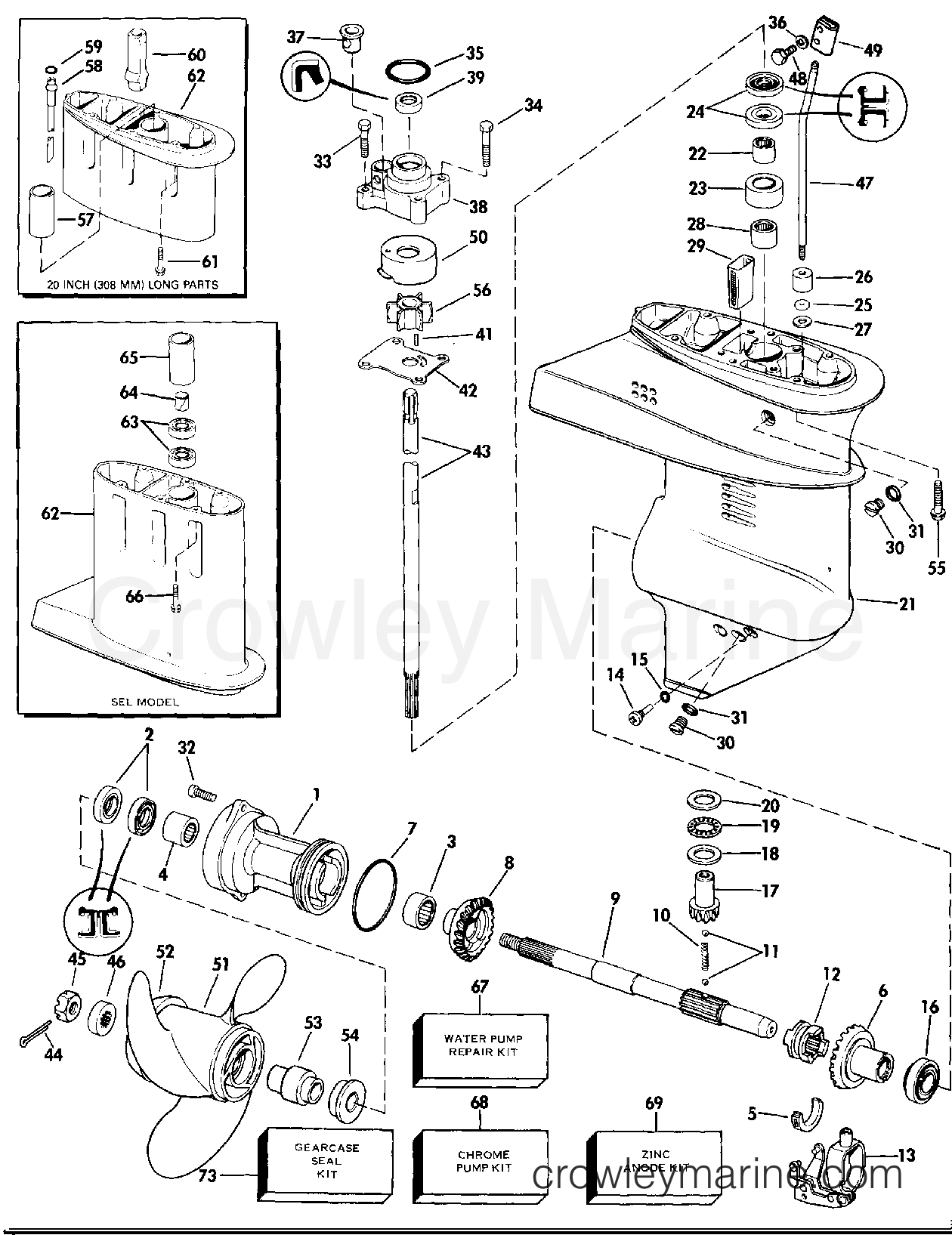 1989 Outboard 15 - J15ECEC - GEARCASE