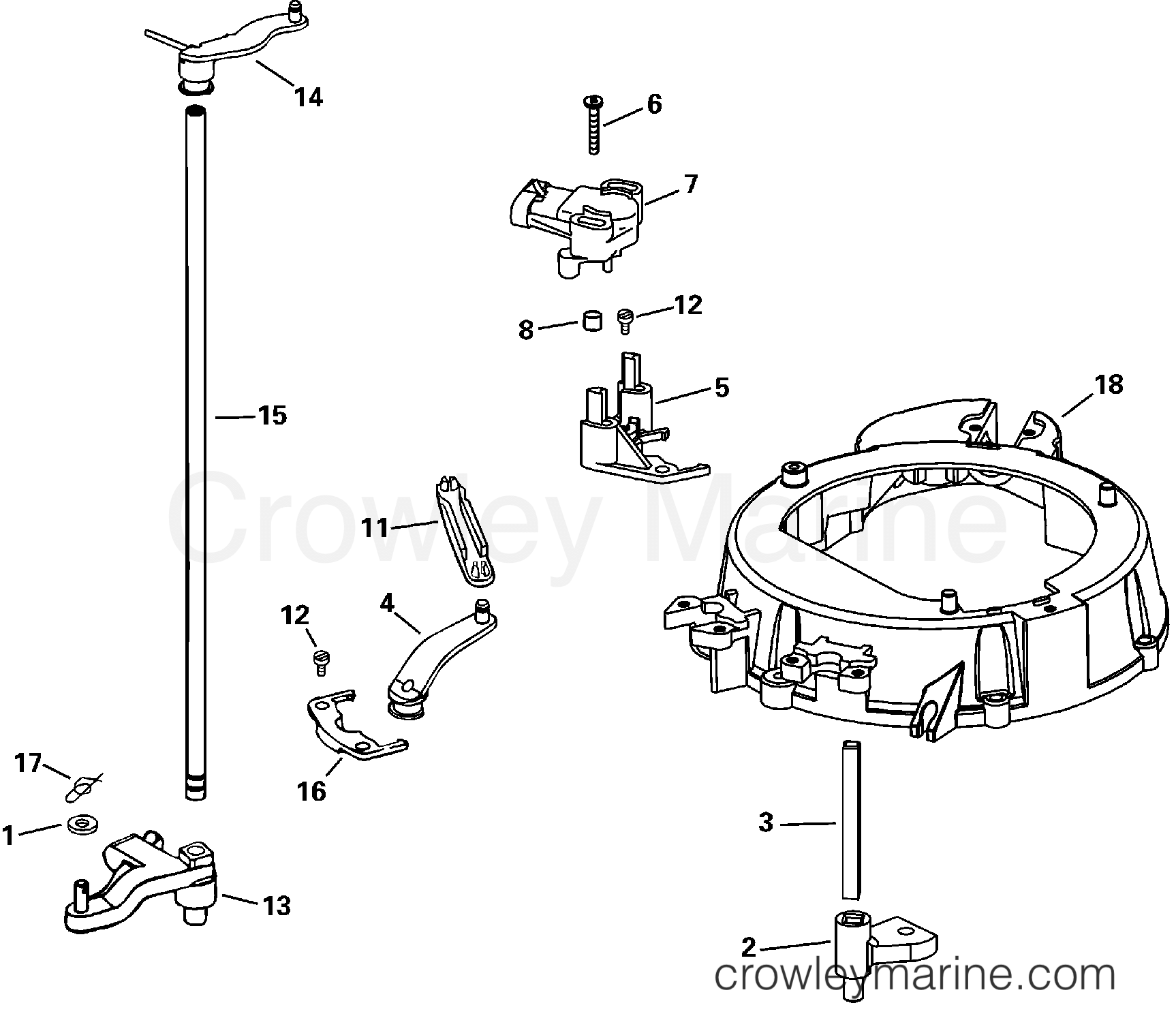 THROTTLE LINKAGE - 2000 Outboard 90 E90FPLSSH | Crowley Marine