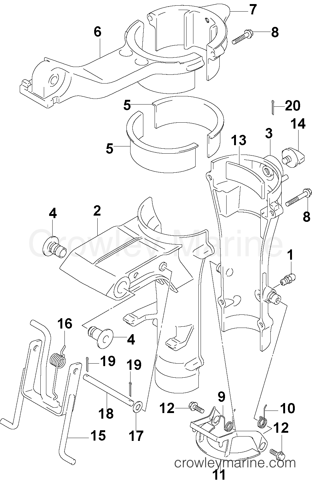 2005 Outboard 4 - J4R4SOR - SWIVEL BRACKET