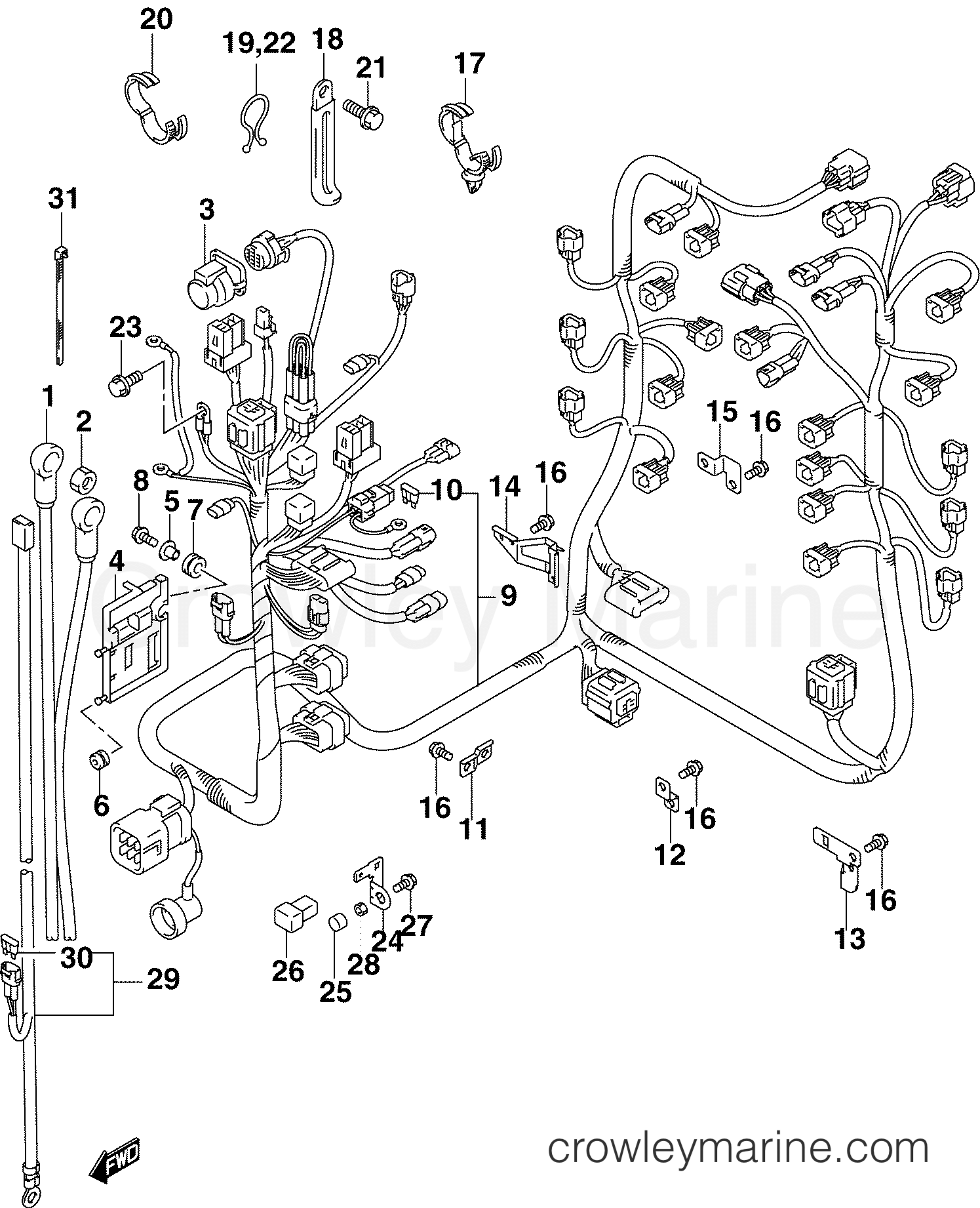 2005 Outboard 200 - BJ200X4SO - ENGINE HARNESS