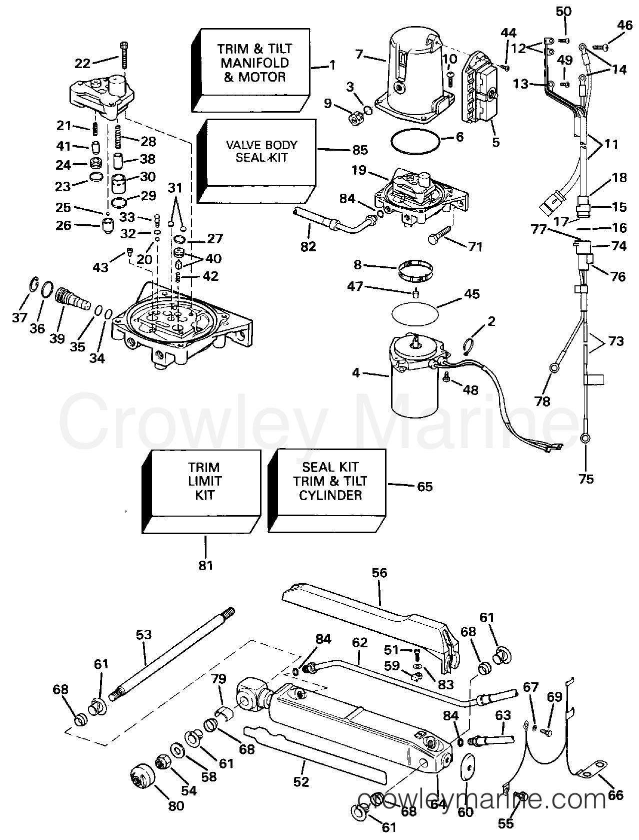 1994 OMC Stern Drive 7.4 - 744DJPMDA - POWER TRIM AND TILT