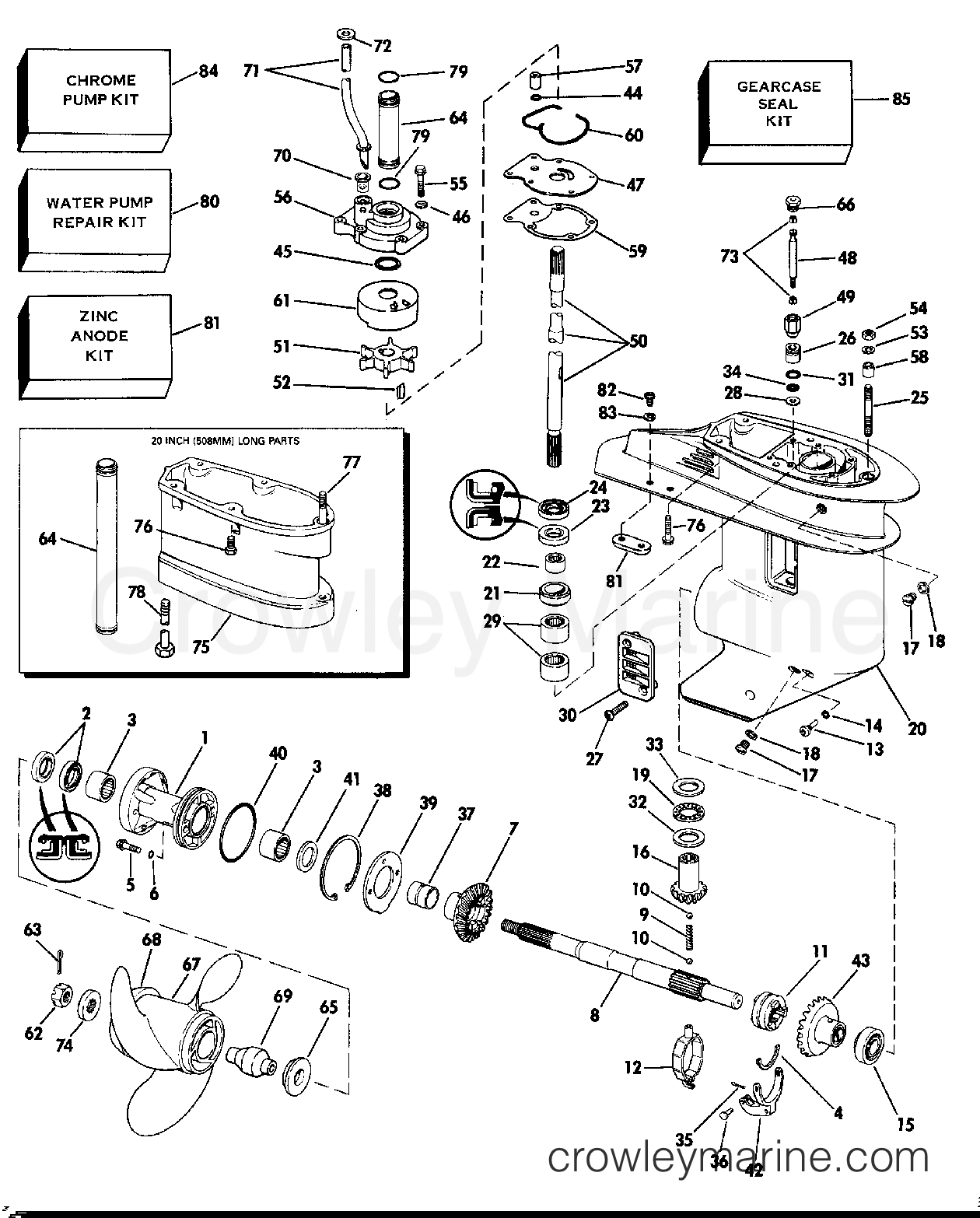 1989 Outboard 30 - J30TECED - GEARCASE
