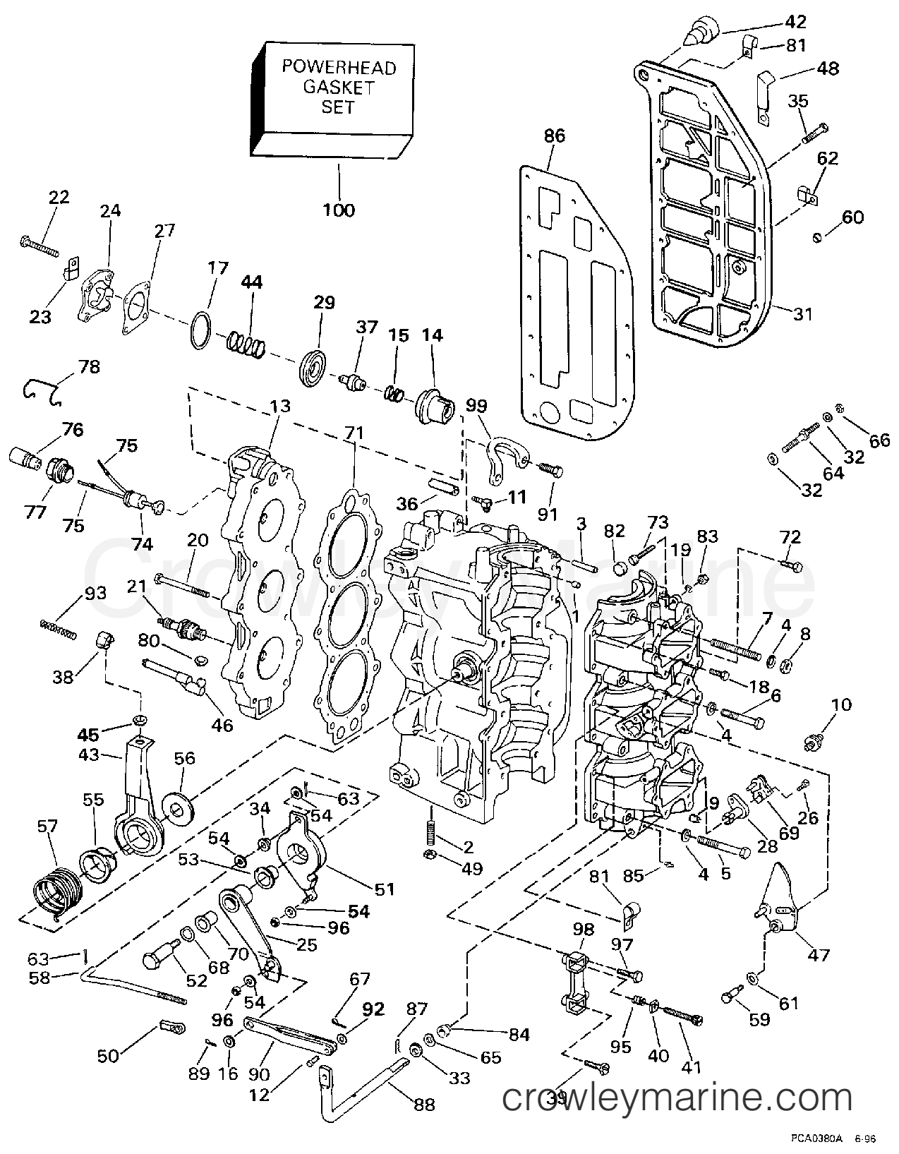 1997 Outboard 50 - BJ50DTLEUR - CYLINDER & CRANKCASE