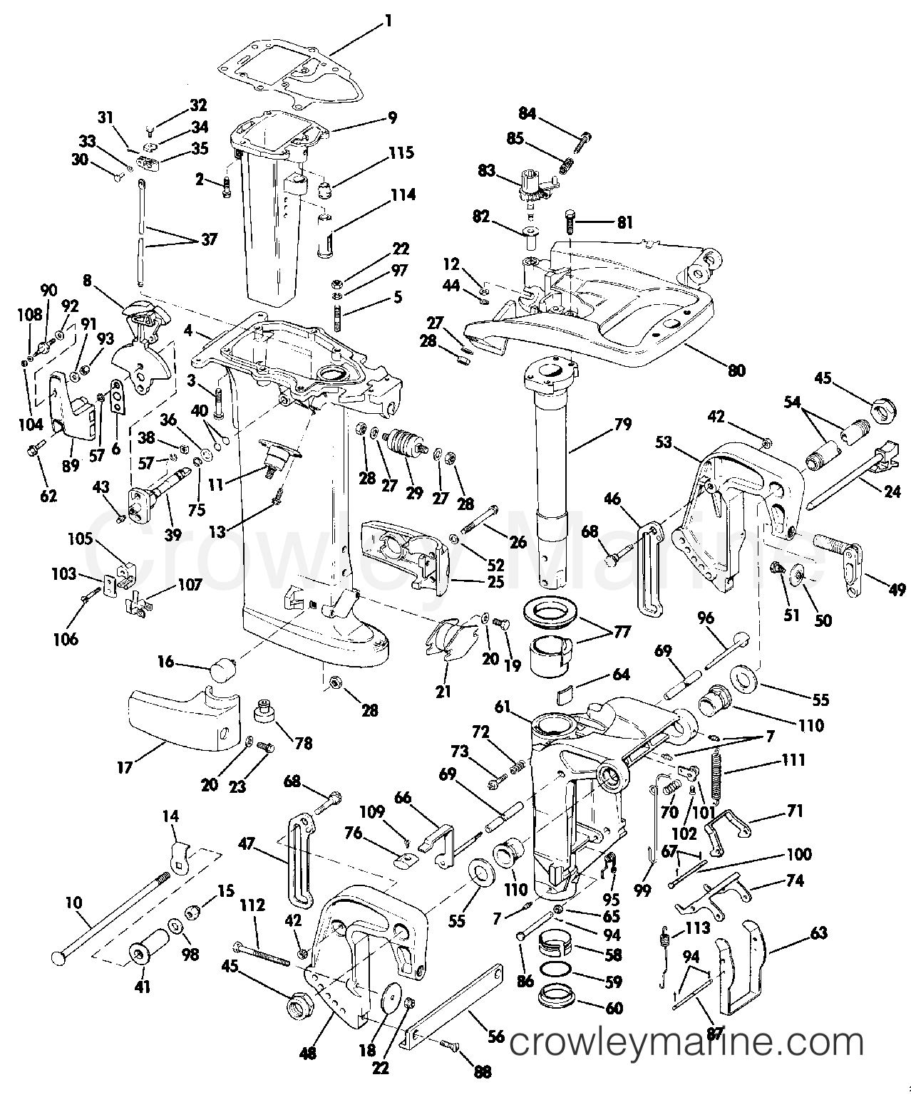 1984 Outboard 30 - E30ECRR - MIDSECTION