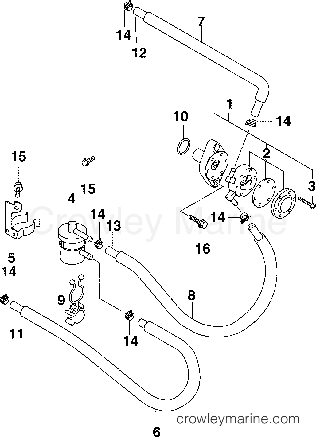 2005 Outboard 40 - J40PL4SOB - FUEL PUMP