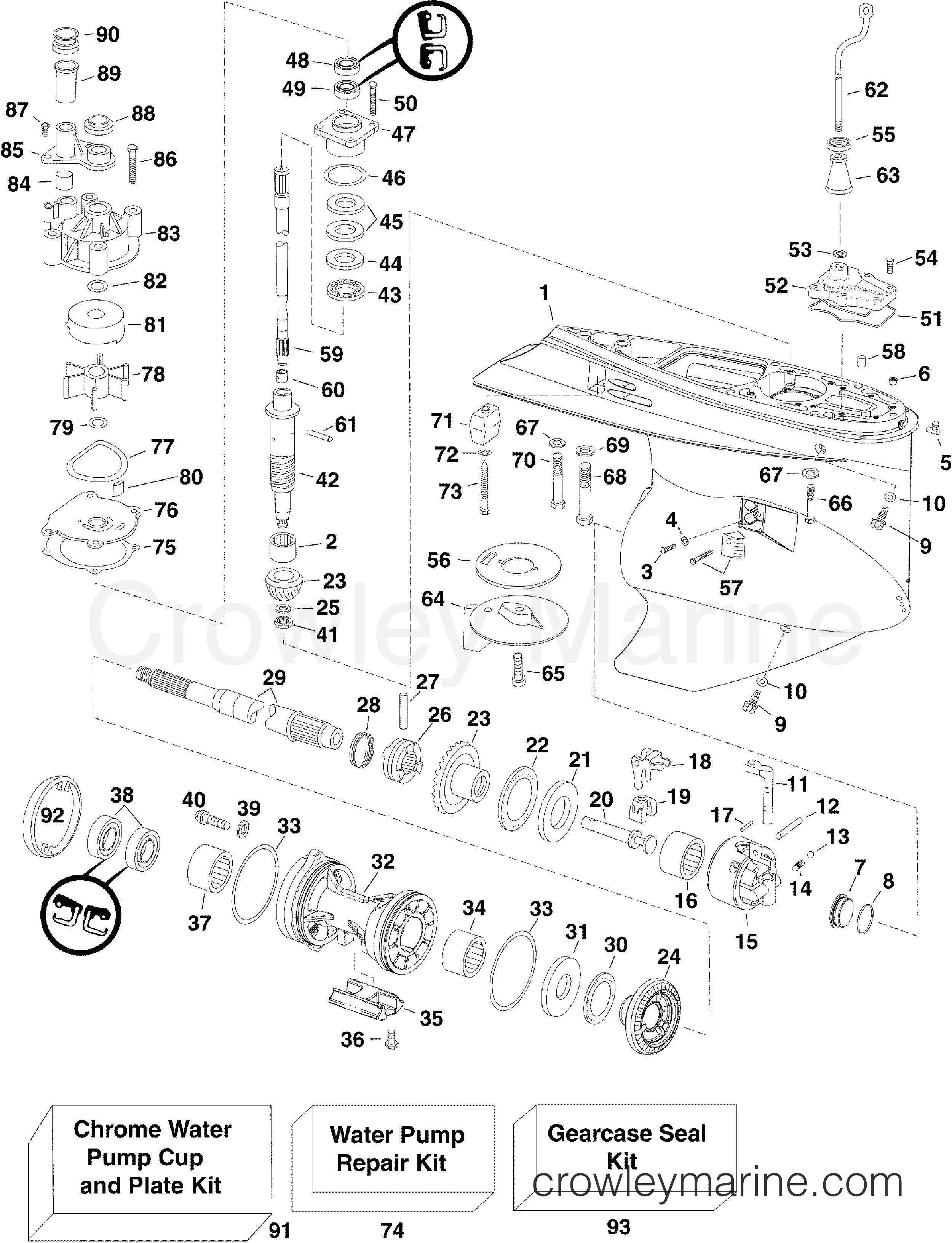 2011 Outboard 150 - E150DPXIIB - GEARCASE, M2-TYPE