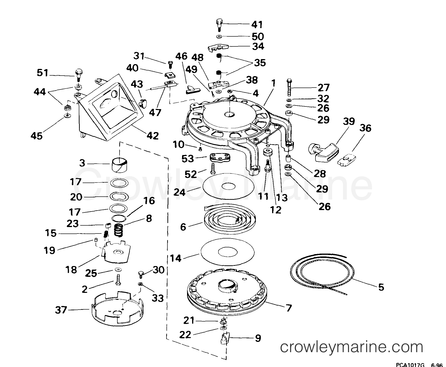 1999 Outboard 50 - J50PLEEA - REWIND STARTER