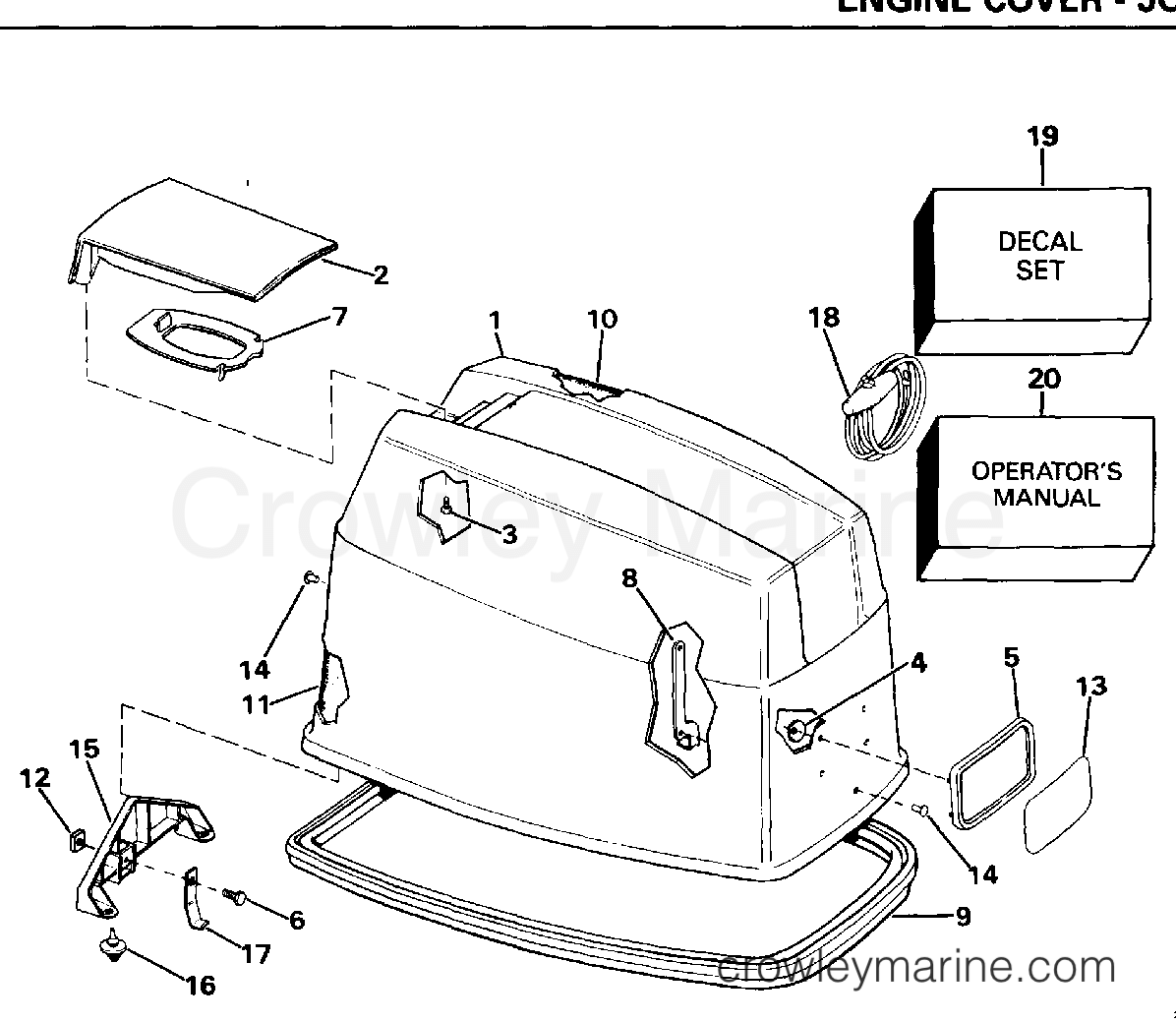 1993 Outboard 70 - J70ELETS - ENGINE COVER - JOHNSON
