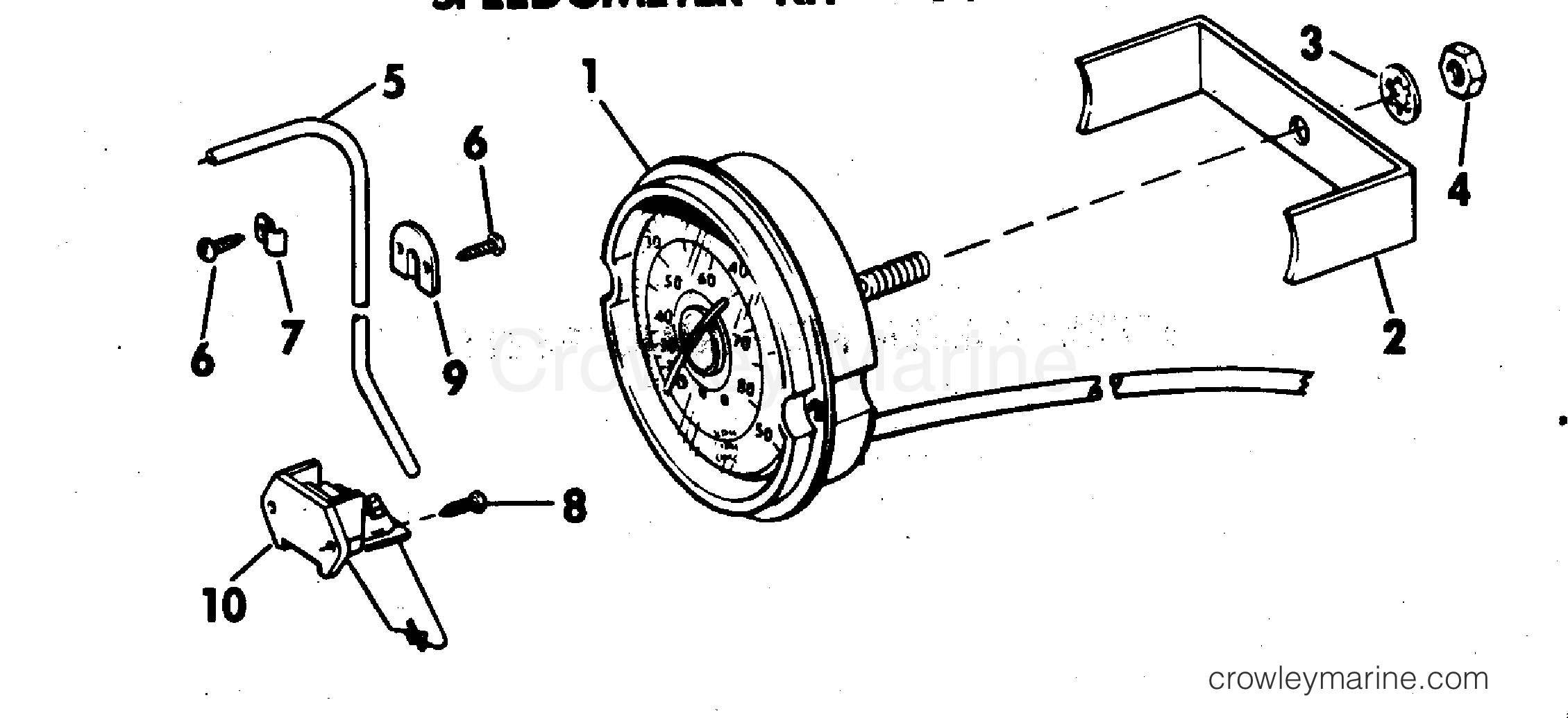 1977 Rigging Accessories - Instruments - SPEEDOMETER KIT - FLUSH MOUNT - 50 MPH