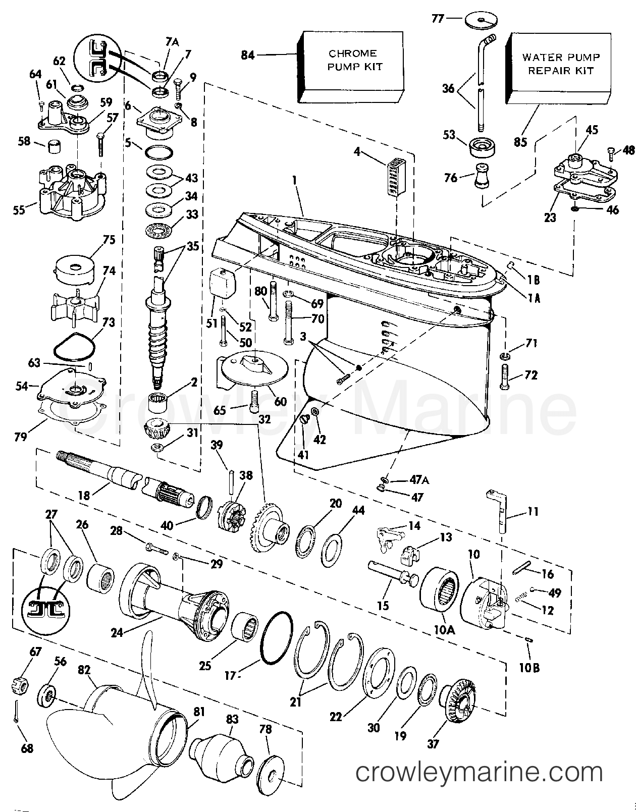 1984 Outboard 150 - J150TXCRD - GEARCASE