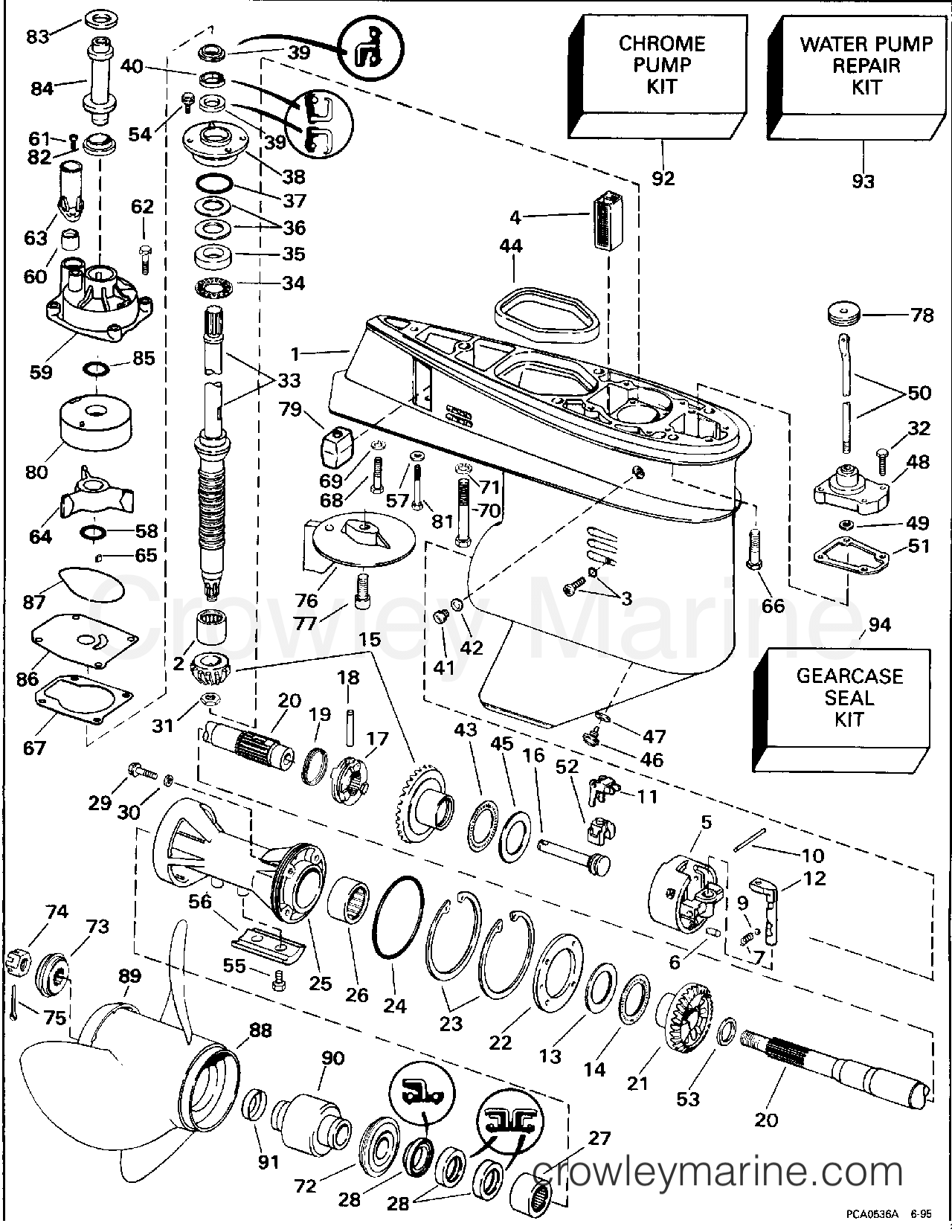 1996 Outboard 65 - SJ65RSYM - GEARCASE