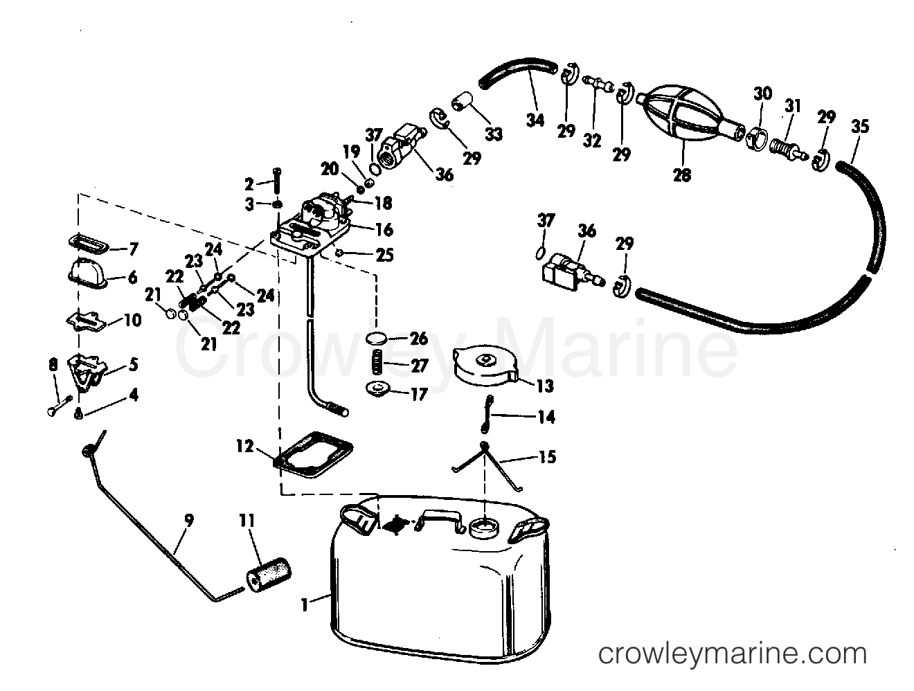 1981 Evinrude Outboards 25 - E25ECIB FUEL TANK section