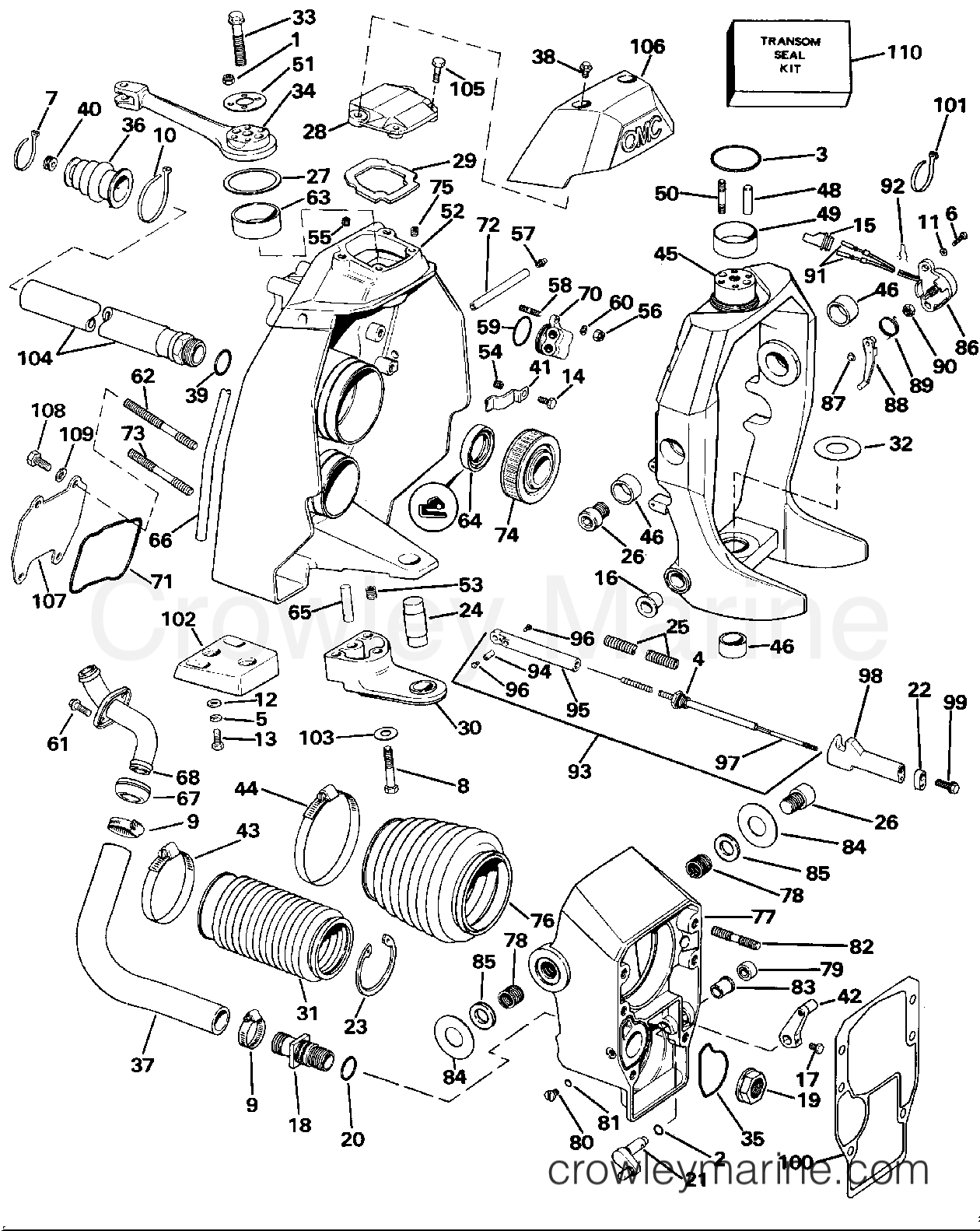 TRANSOM MOUNT - 1989 Stern Drive 7.5 460AMLMED | Crowley Marine