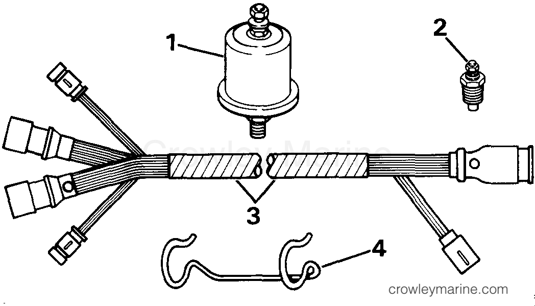 1991 Rigging OMC Stern Drive - All Models - SECOND STATION CONNECTOR-INSTRUMENTS & TRIM CABLE