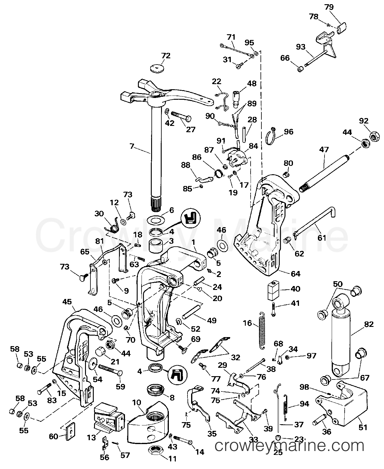 1990 Outboard 115 - E115MLESB - MIDSECTION