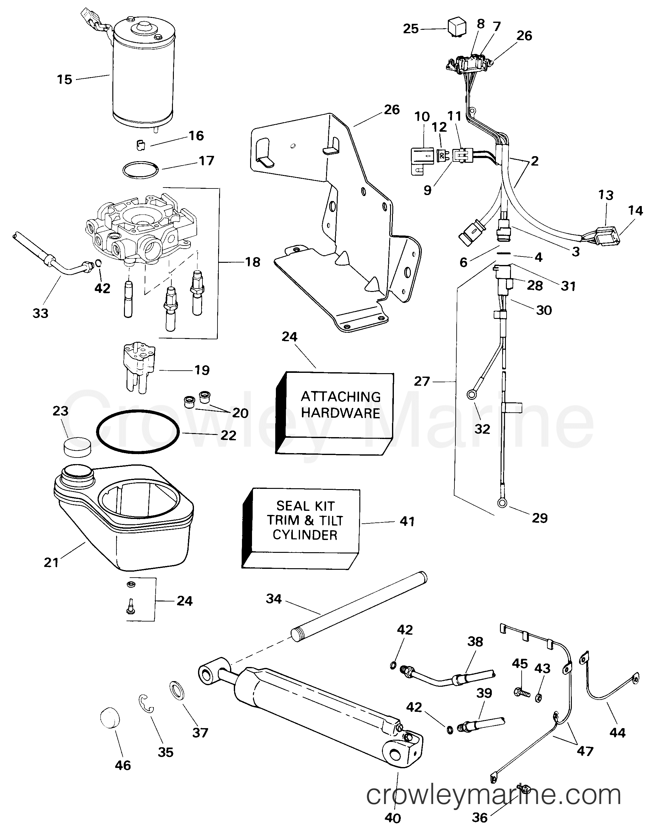 1998 OMC Stern Drive 5 - 50FBPBYC POWER TRIM & TILT -- 3868843 MODEL TRANSOM MOUNT section