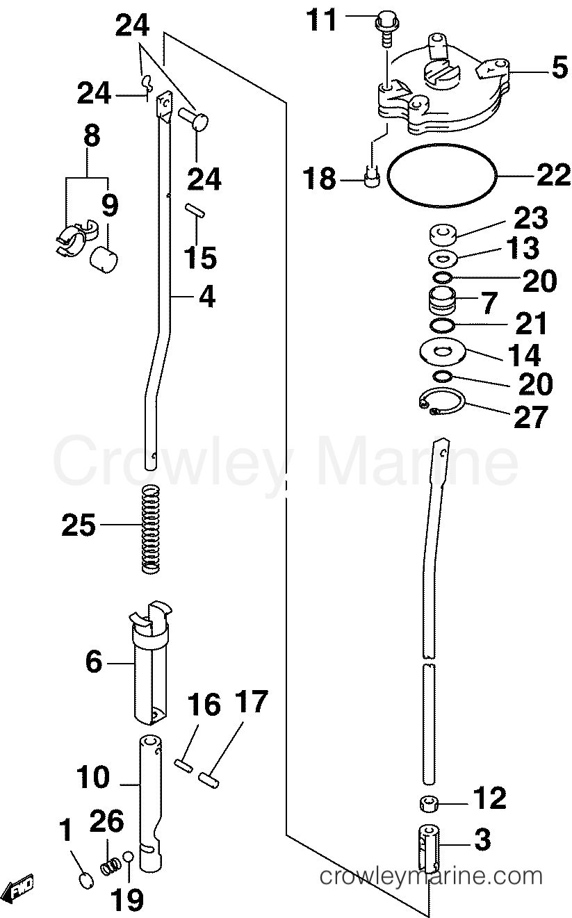 2005 Outboard 70 - J70PL4SOA - SHIFT ROD LINKAGE