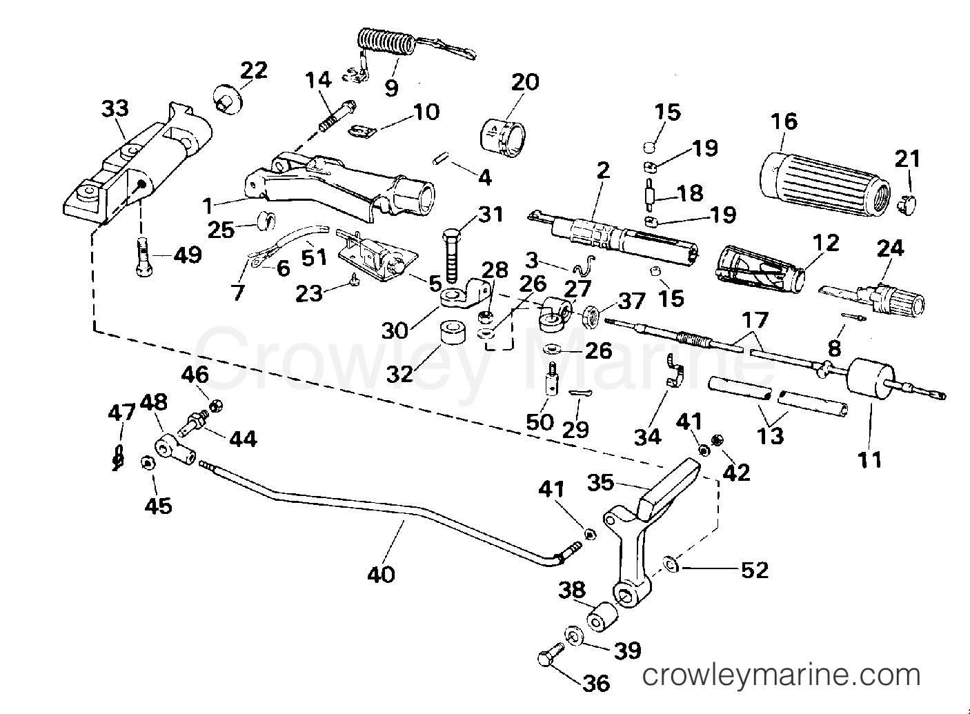 1994 Outboard 30 - J30RERM - STEERING AND SHIFT HANDLE