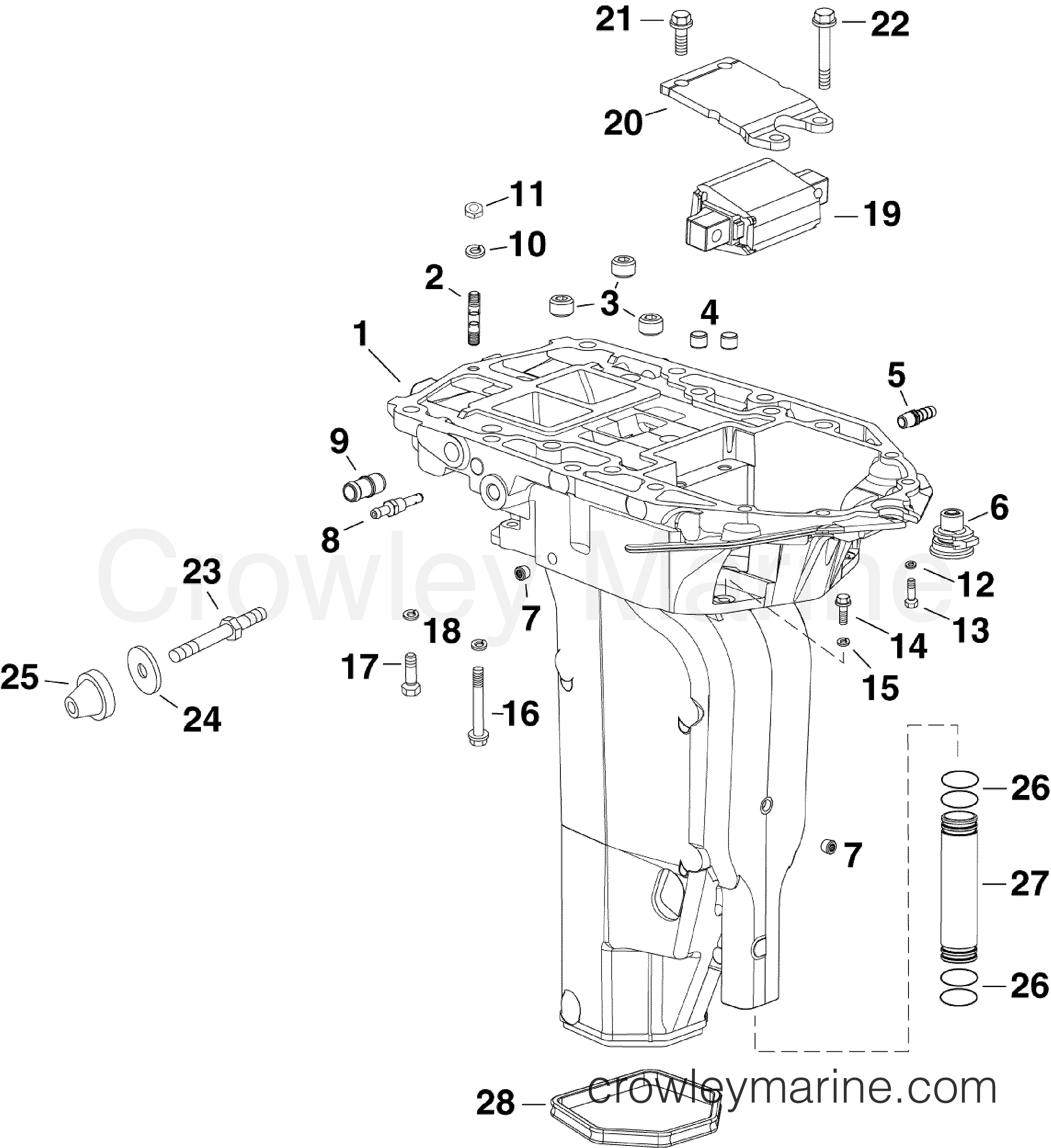 2010 Evinrude Outboards 300 - DE300CXISF EXHAUST HOUSING INNER section